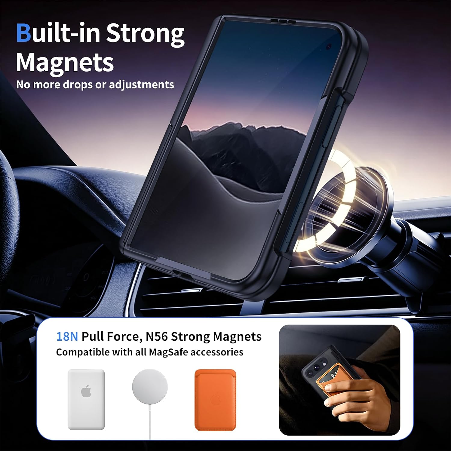 Detalle 2 de H HUALELE WTL-IP Duo iPhone Duo Case with Stand, Magnetic Ring and Hinge Protection