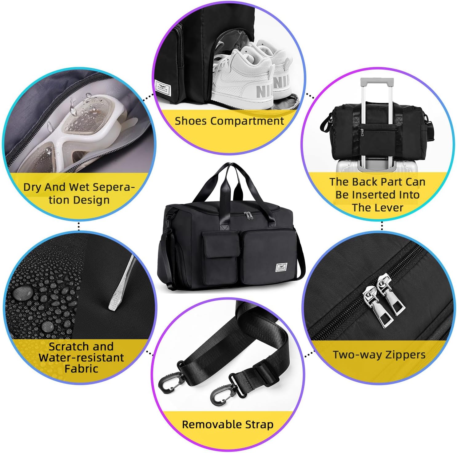Thumbnail 3 de FIORETTO Sports Gym Duffle Bag 30L