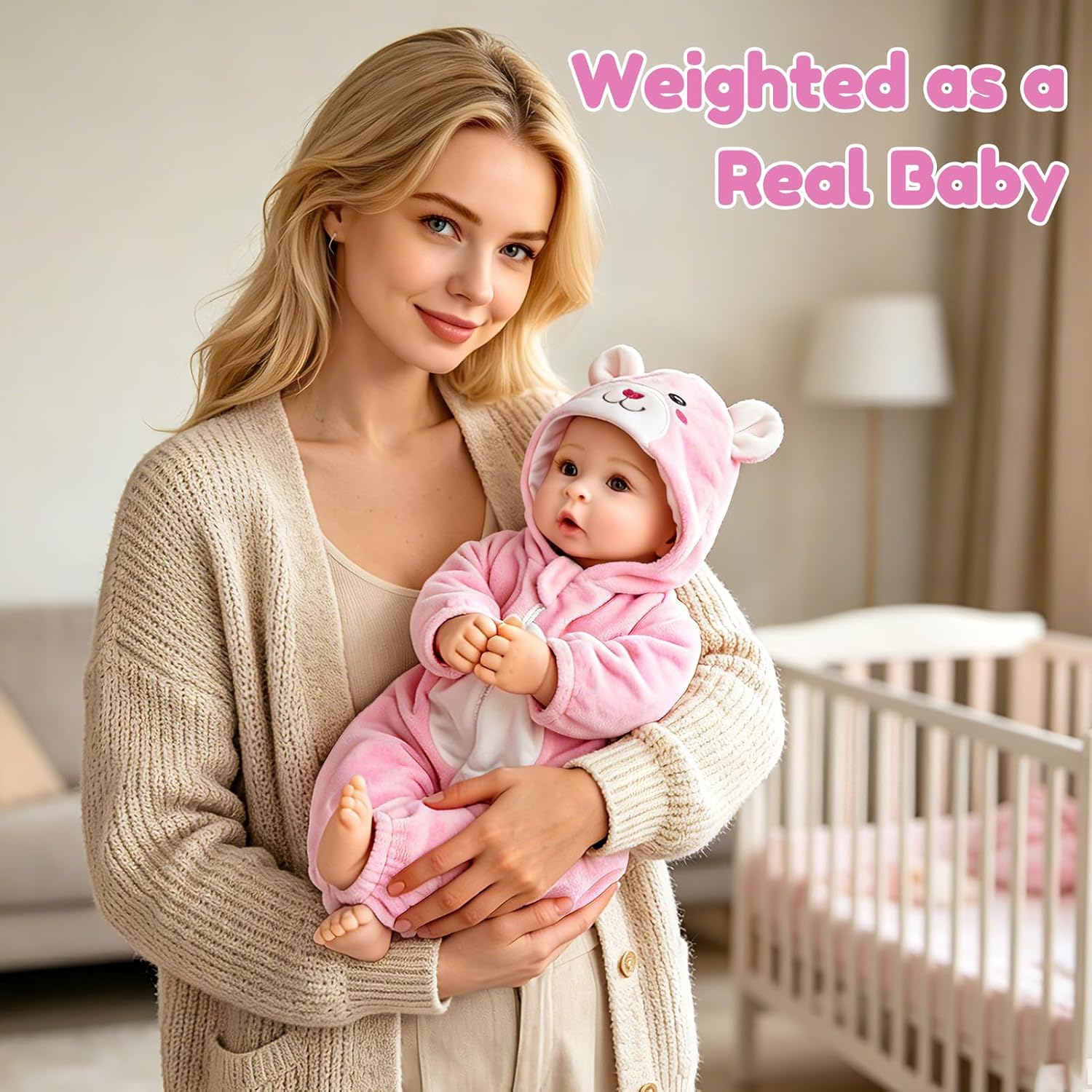 Detalle 2 de Aori 17-inch Realistic Baby Doll with Soft Body, Feeding Kit Included