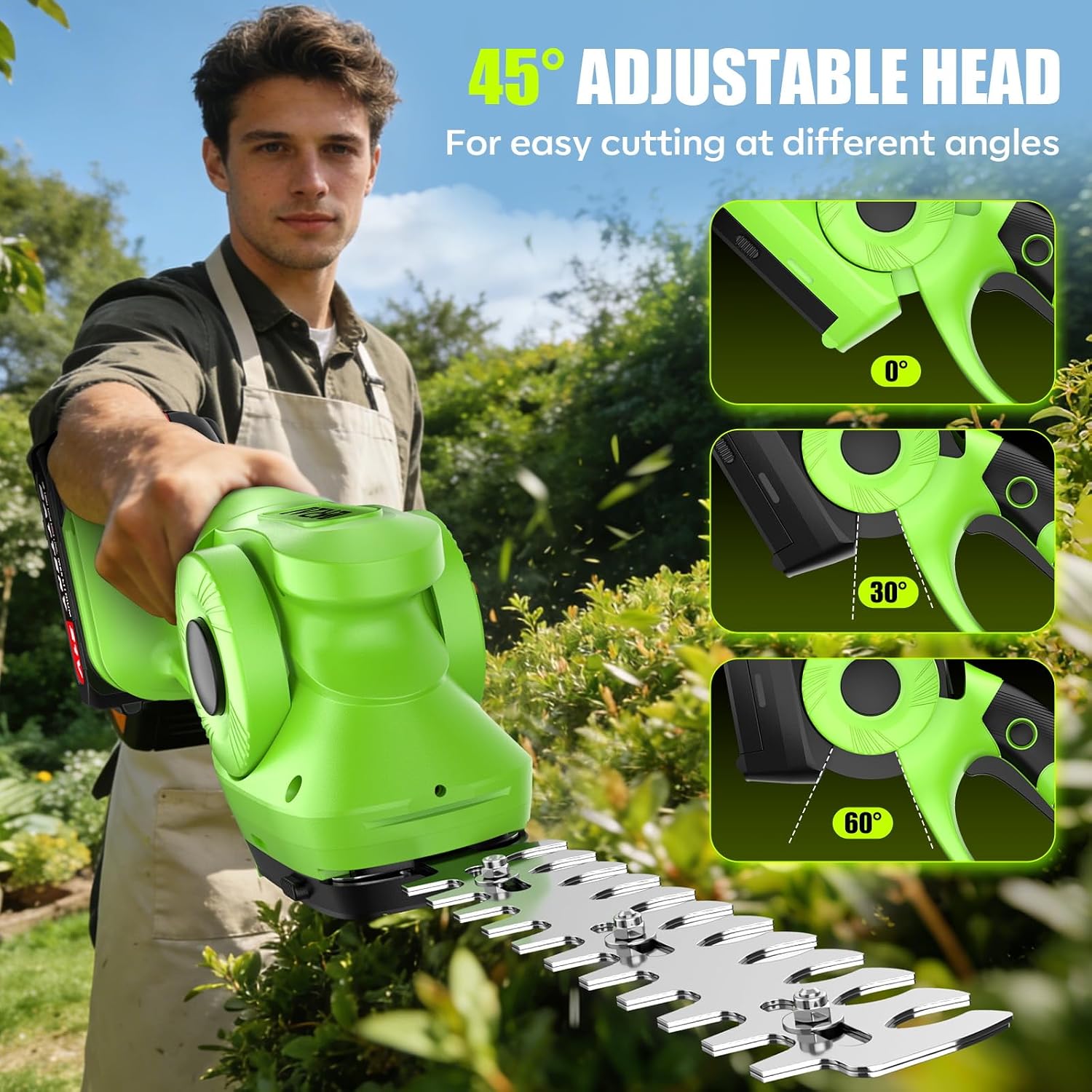 Detalle 2 de Supleap 2-in-1 Cordless Hedge Trimmer 600W