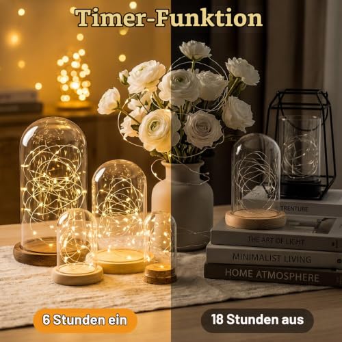 Detalle de litogo 6 Stück Lichterkette Batterie Timer, 3 m, 30 LEDs – Innenbereich