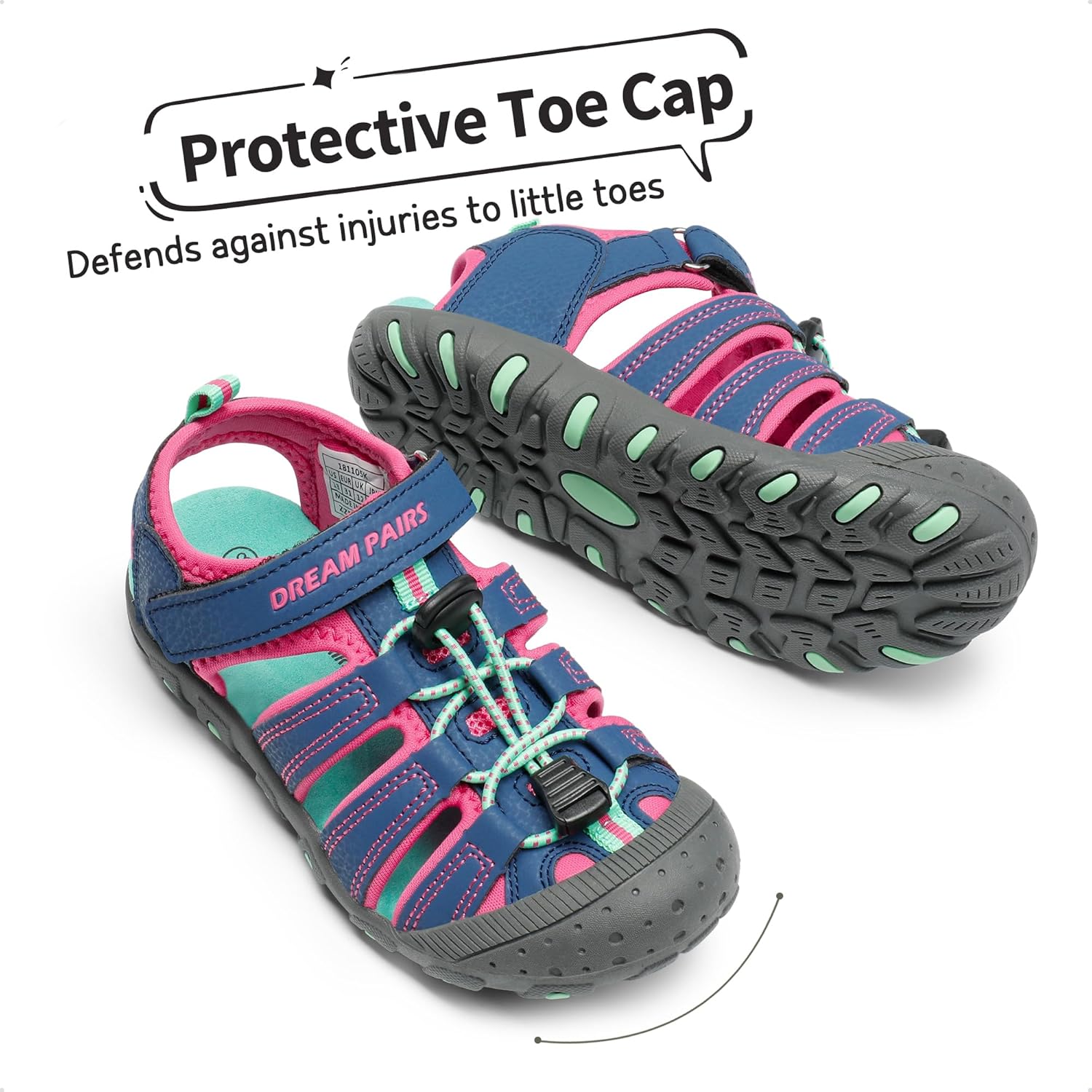 Thumbnail 4 de DREAM PAIRS Closed-Toe Outdoor Summer Sport Sandals for Kids (Toddler/Little/Big Kid)