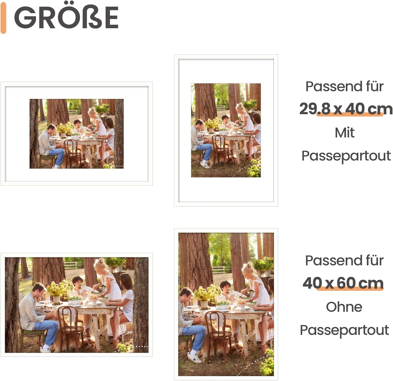 Thumbnail 2 de upsimples 3er-Pack Bilderrahmen 40x60 cm, weiß – Poster- und Fotorahmen