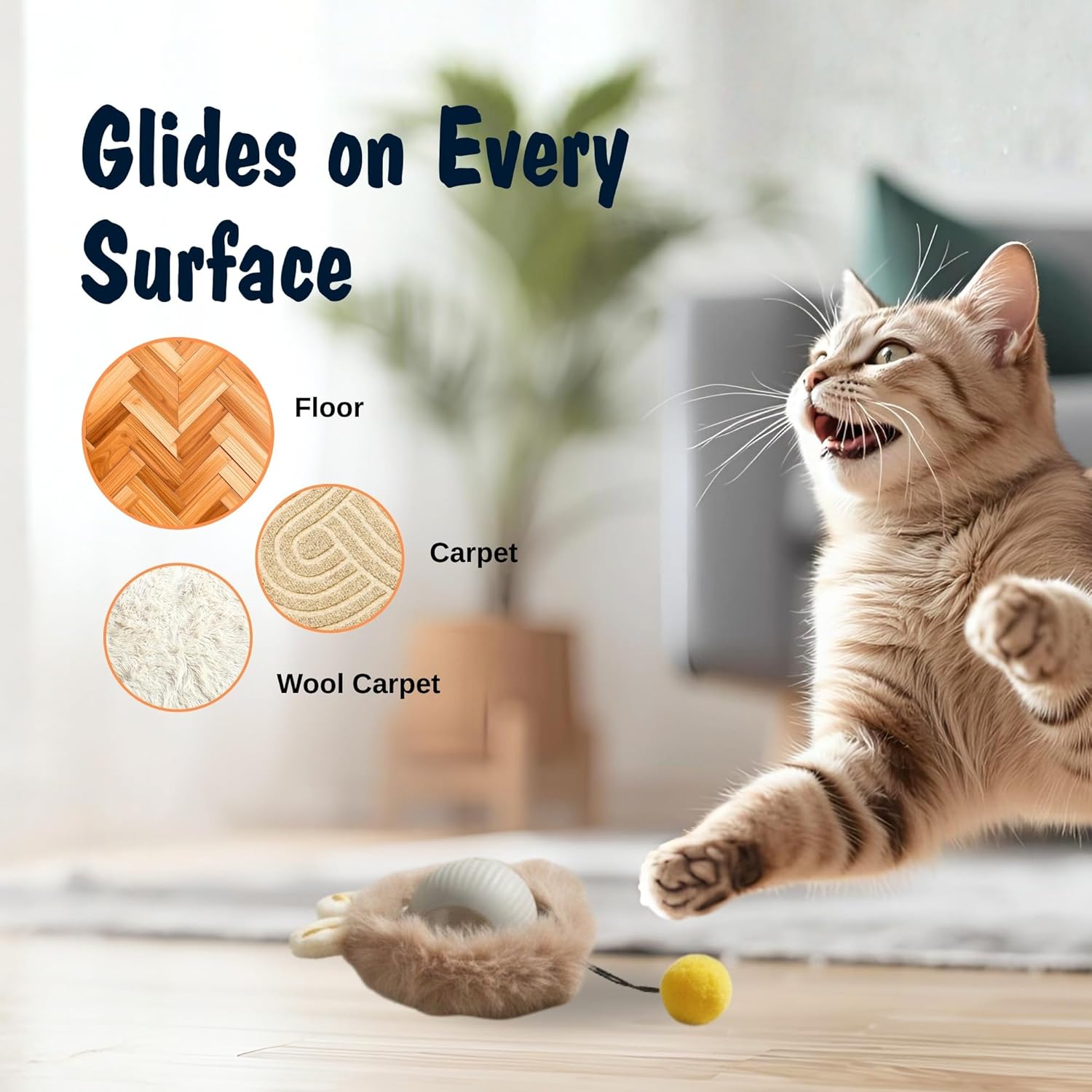 Thumbnail 6 de Hubspace Interactive Cat Toys for Indoor Cats: Automatic Moving Plush Ball with Bird Chirping