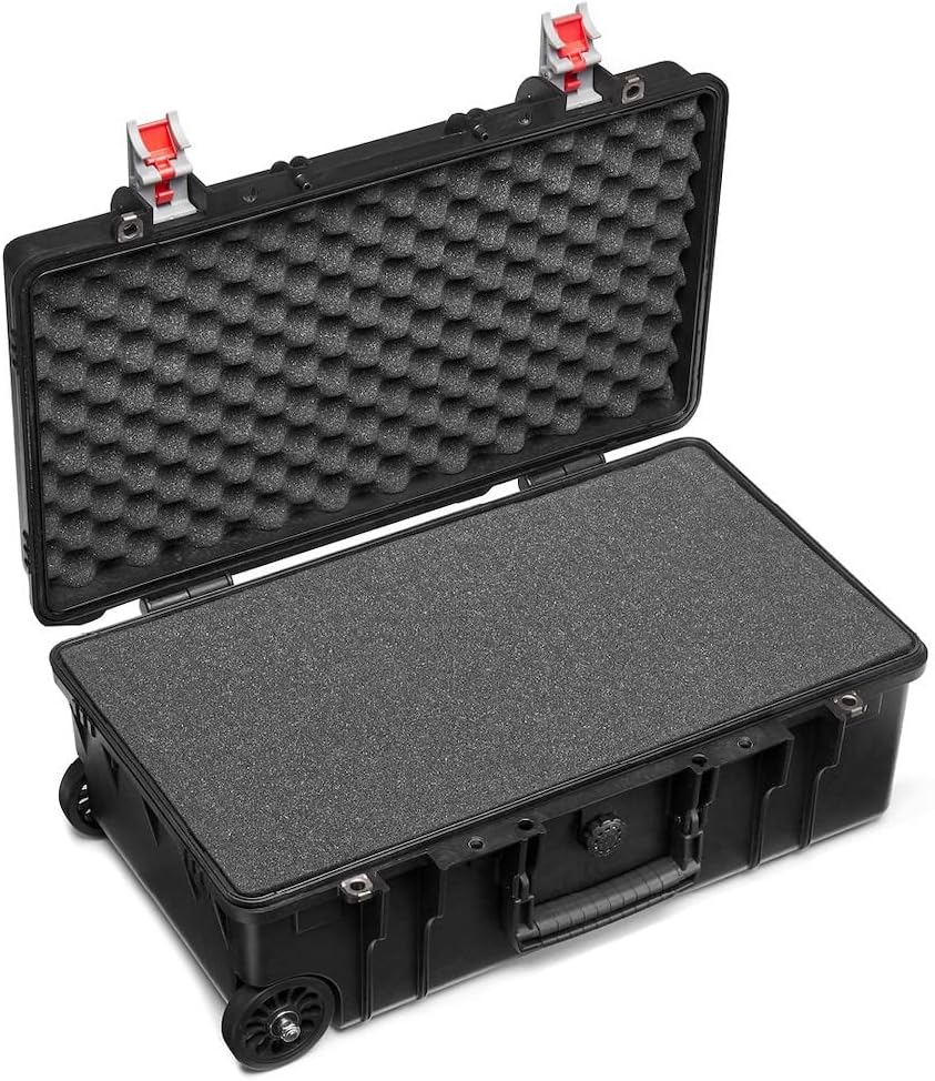 Detalle de Manfrotto PRO Light Tough TH-83 HighLid: Custodia rigida per attrezzatura fotografica, IP67, design italiano