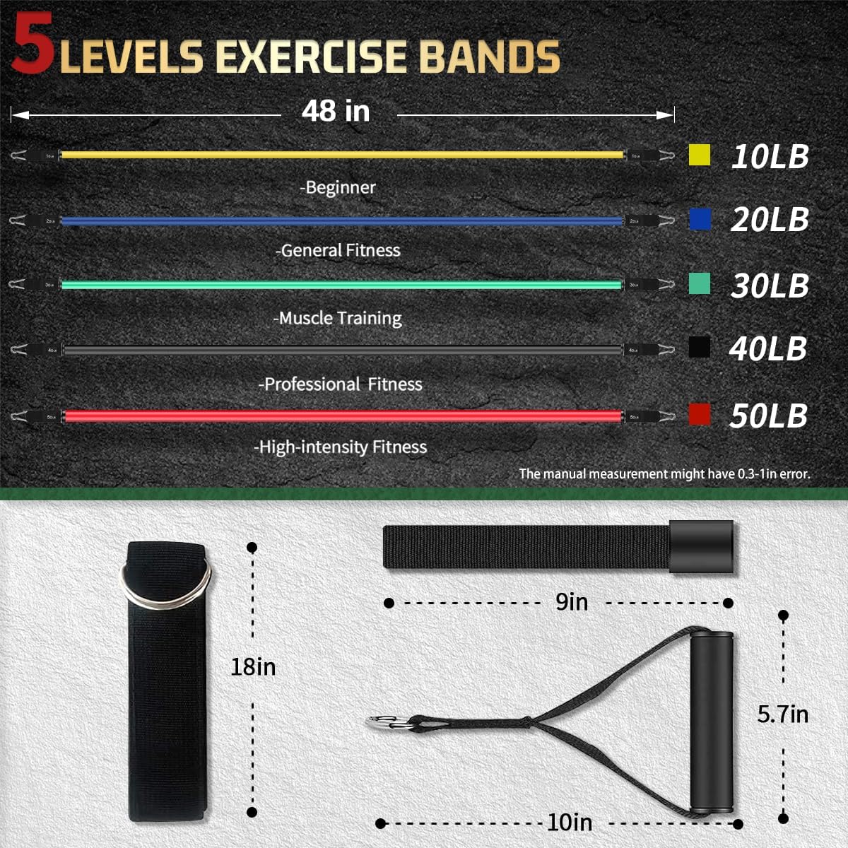 Detalle de VEICK Resistance Bands set with handles