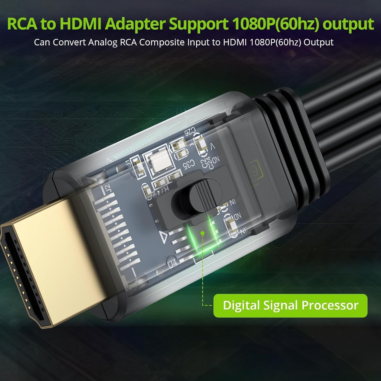 Thumbnail 1 de LiNKFOR RCA to HDMI Converter 1080p (PAL/NTSC) with 150cm AV cable and 4:3/16:9 switch