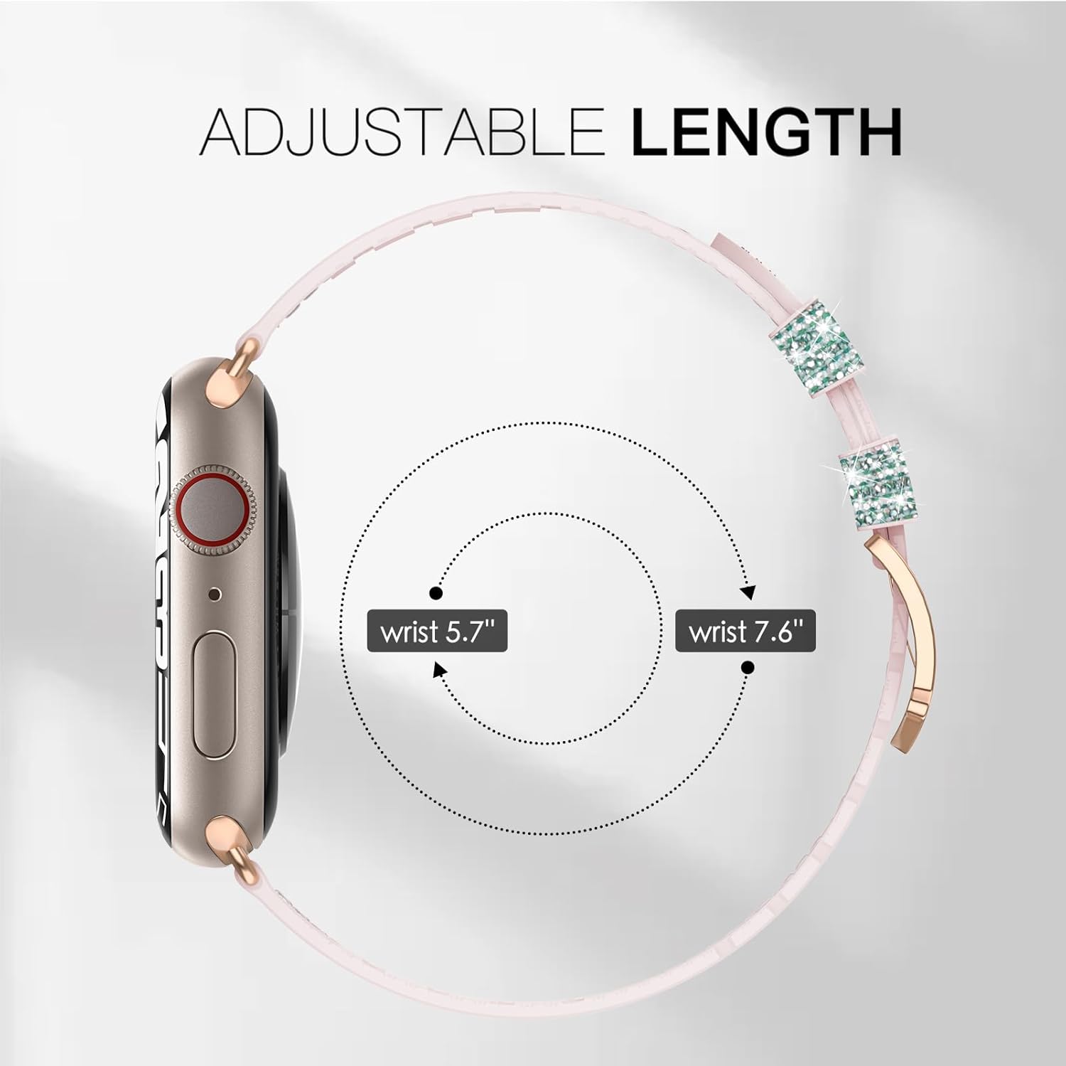 Thumbnail 6 de Tuocal Bling silicone sport strap for Apple Watch (38mm–42mm, Series 1–10, SE) in glitter colours