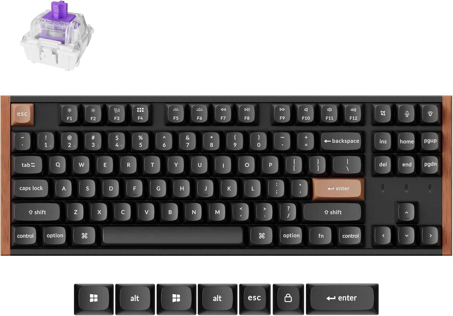 Detalle de Keychron K8 HE TKL Wireless Keyboard with Hall Effect Switches, Rapid Trigger & RGB