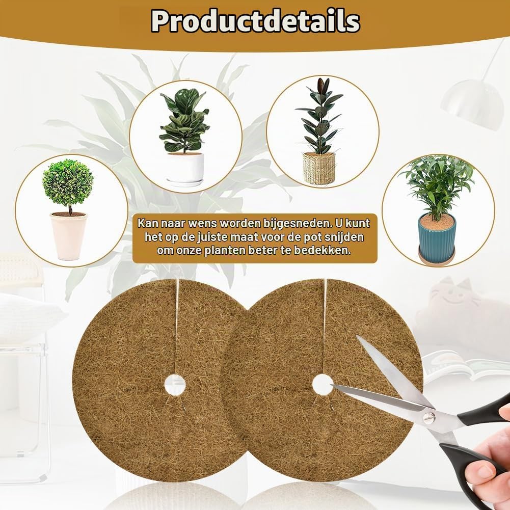 Detalle 1 de OFFCUP 4pcs 40cm kokosvezel-mulchschijven, set van 4