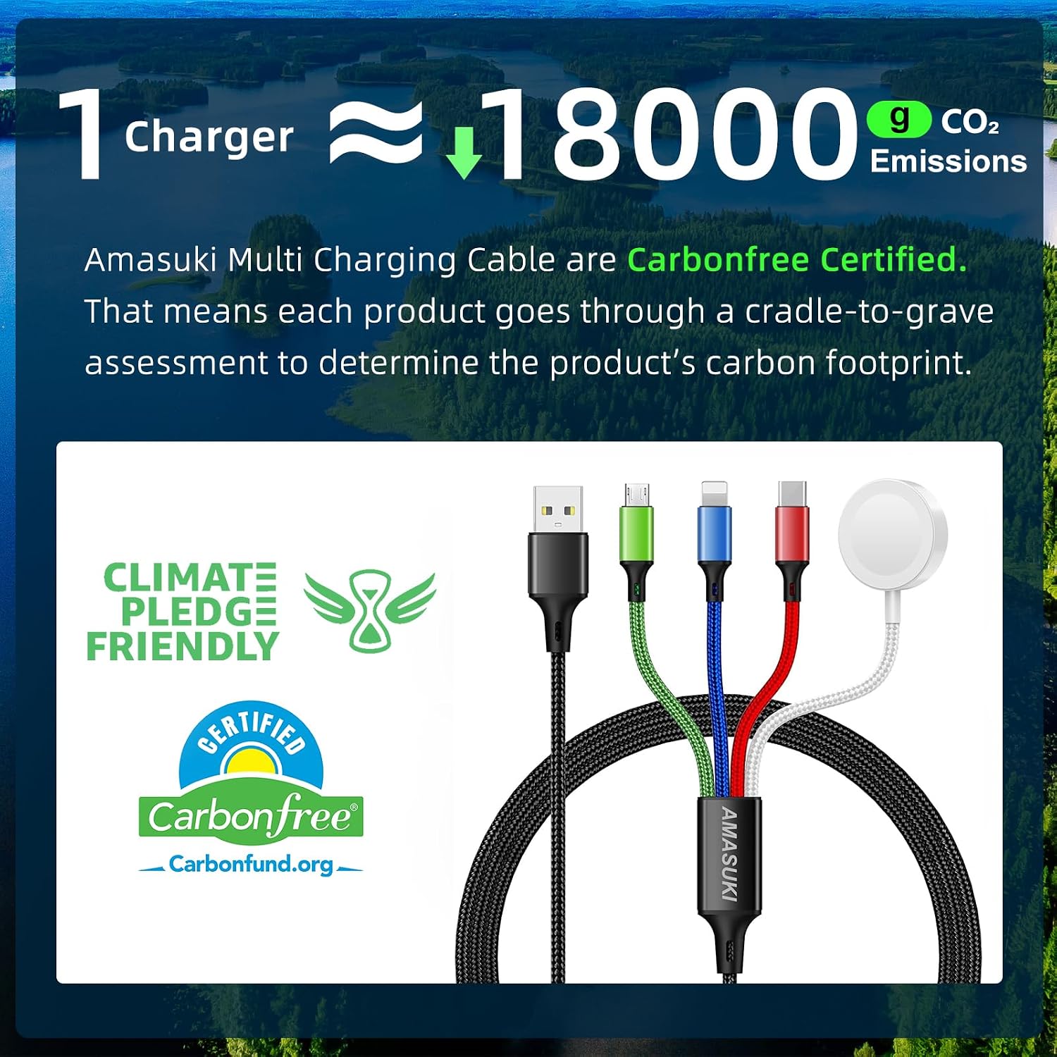 Thumbnail 4 de Amasuki Travel Essentials 4-in-1 Multi Charging Cable