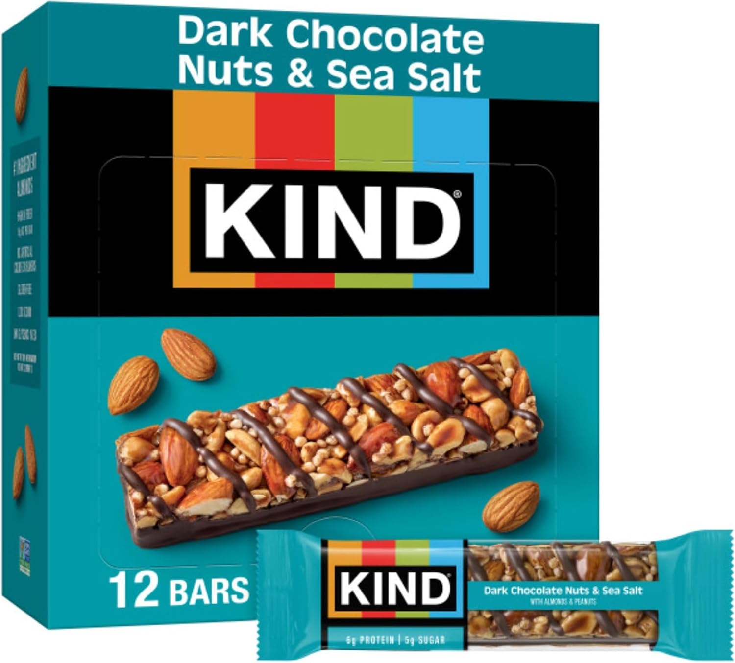 Thumbnail 6 de KIND Healthy Snacks Bars, Dark Chocolate Nuts & Sea Salt – Gluten Free, Low Sugar, High Fiber, 6g Protein (12 Count)