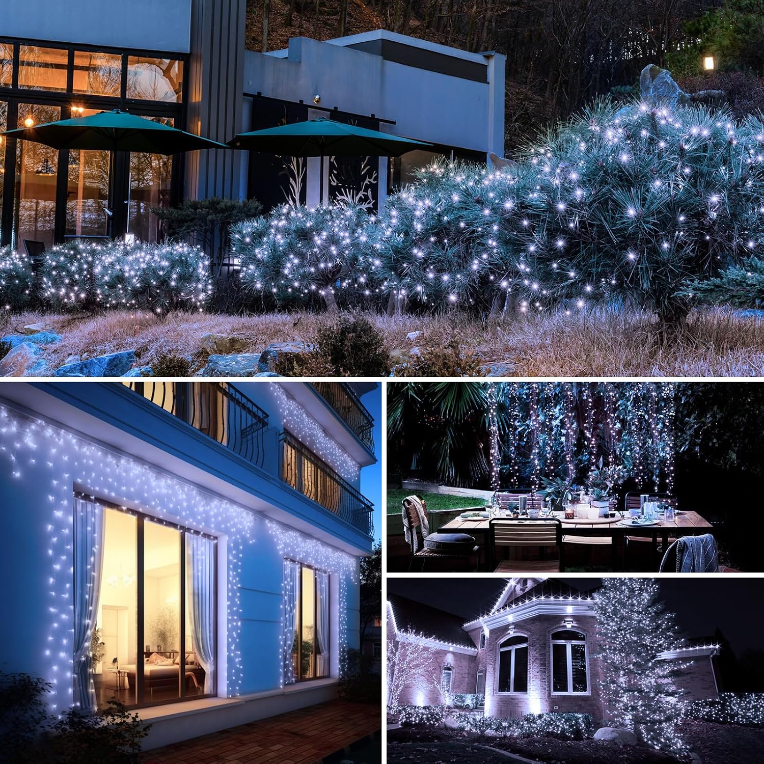 Detalle de btfarm Solar String Lights, 900 LEDs, 330 ft, Cool White, 8 Modes