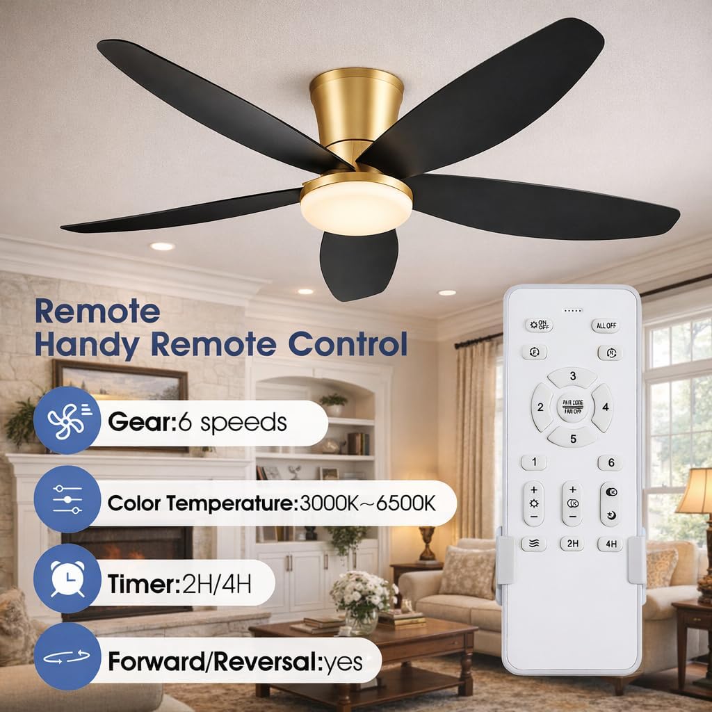 Detalle 2 de Surtime 6666 42-Inch Ceiling Fan with LED Light, Remote and App Control