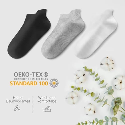 Detalle de YouShow Ankle Socks Mens Black Sports Trainer Socks – 10 Pairs (Size 9–12)