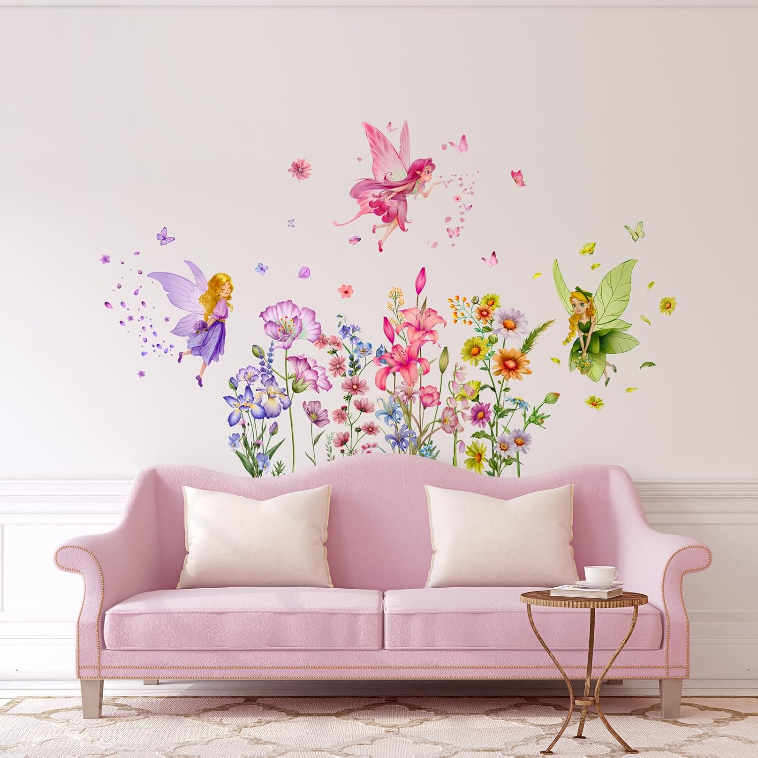Thumbnail 6 de Fee Wandtattoo Rosa Blume 3 Bögen