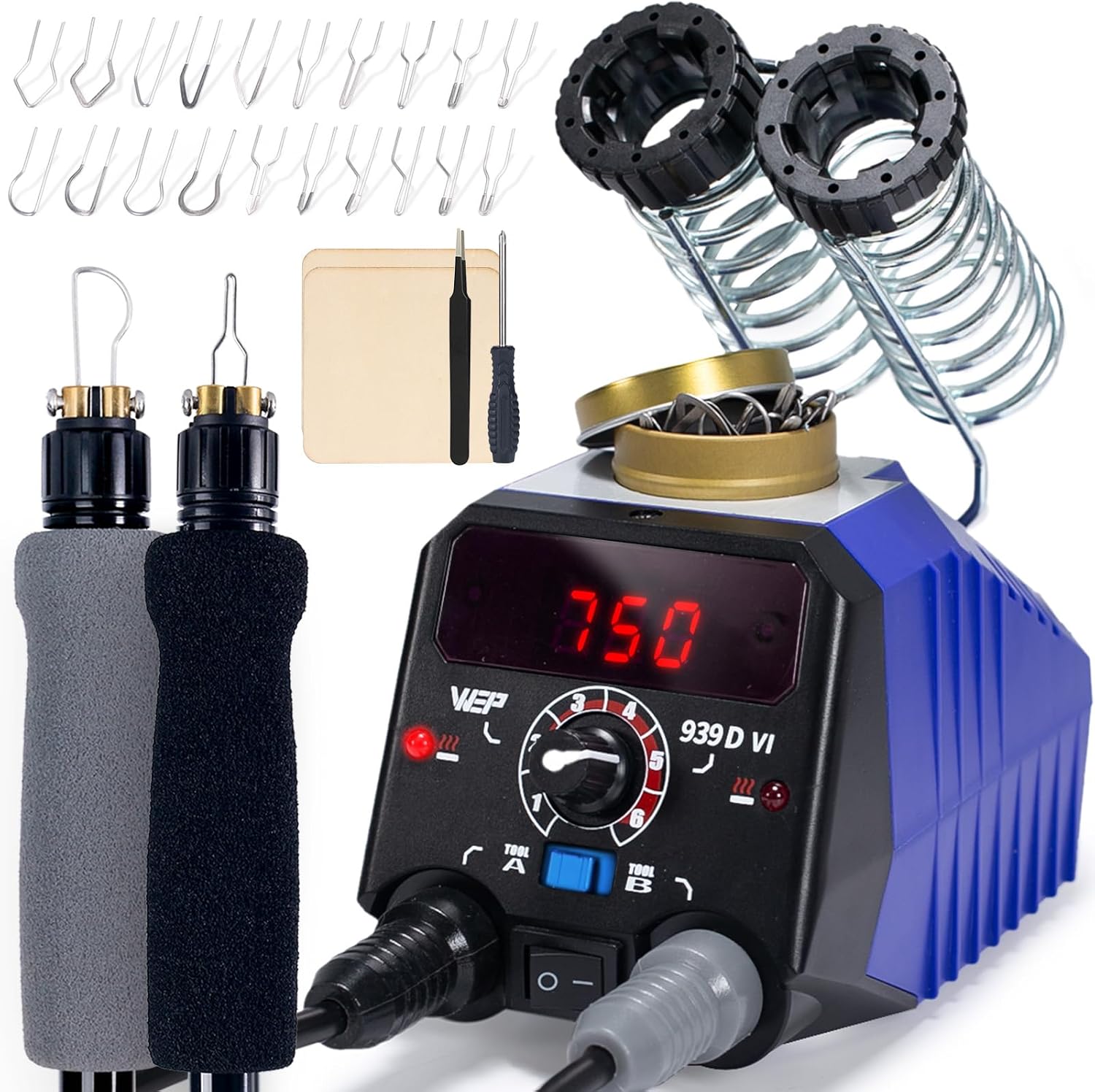 Detalle de WEP 939D-VI Dual-Pen Wood Burning Kit with 20 Tips and A/B Toggle