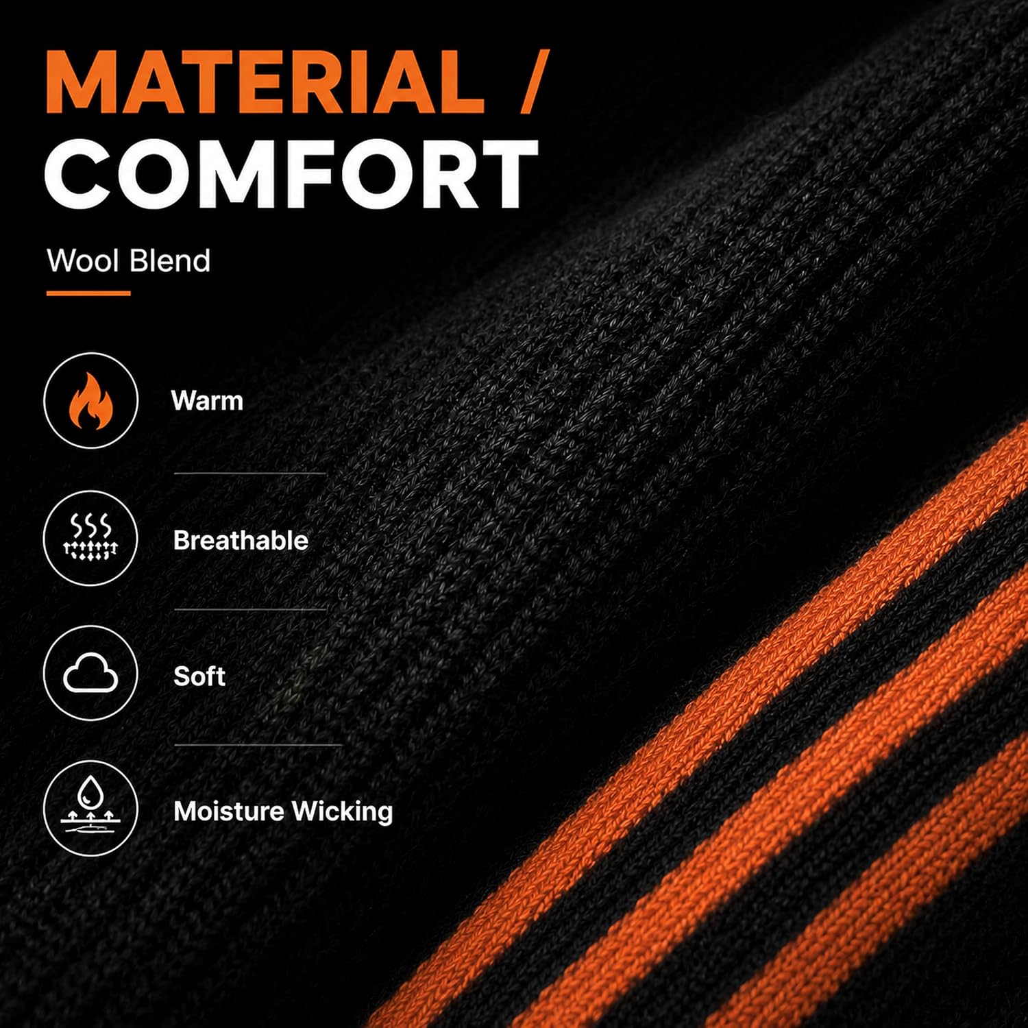 Detalle 2 de WEIVIOQ PG-7000B Heated Socks, Wool Blend, App and Button Control