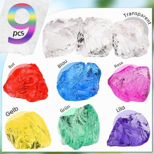 Detalle de Blingfun Gel-Wachs-Set für DIY-Kerzen: 7 Farben, 9 Gel-Wachs-Stücke, langsames Brennen (130°C) inkl. Dochte und Halter