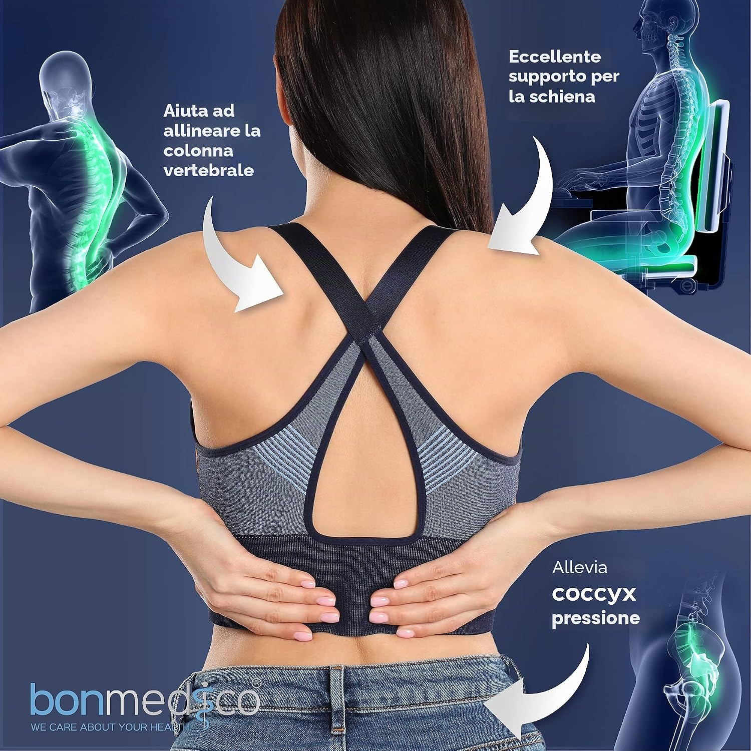 Detalle 2 de bonmedico Cuscino Ergonomico per Sedia
