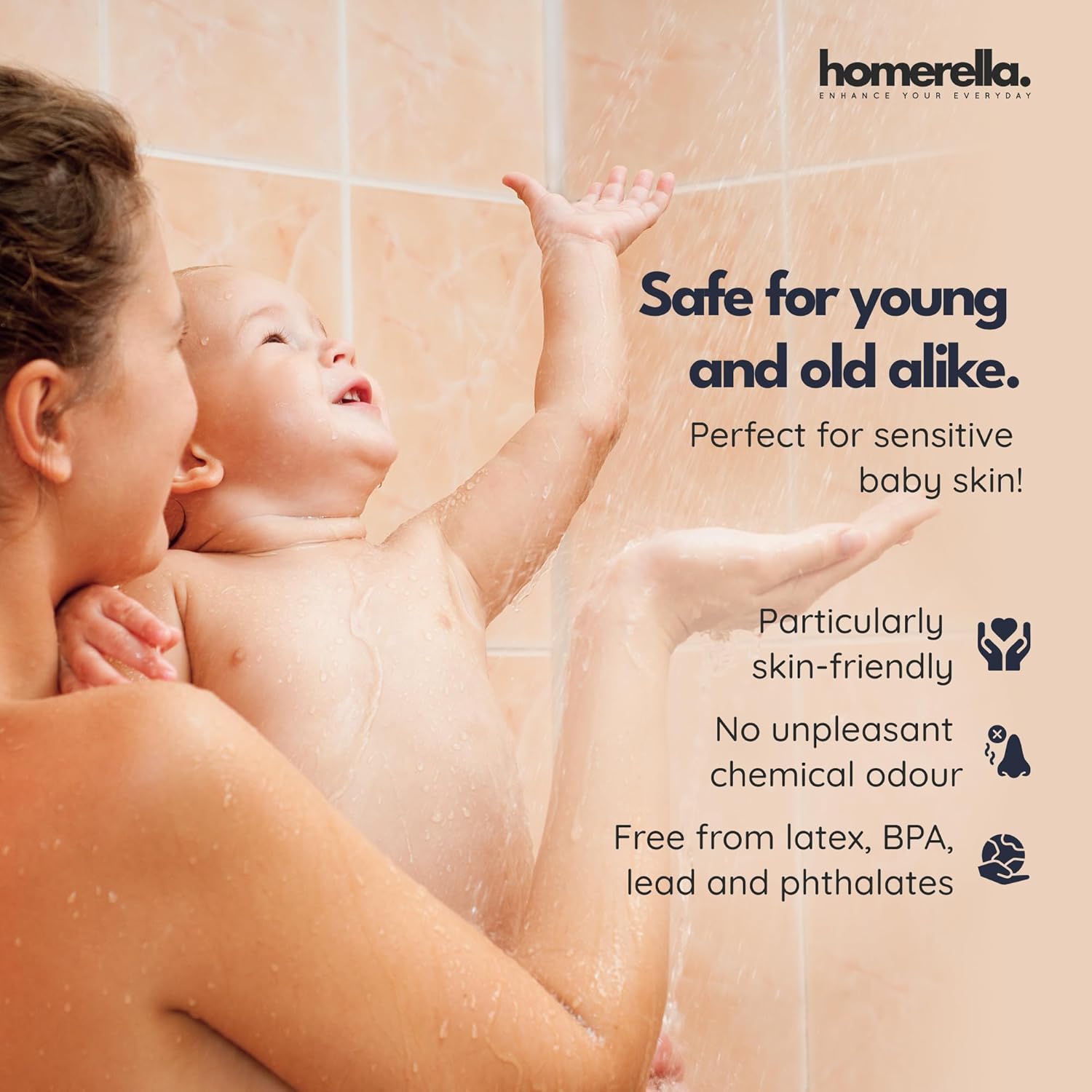 Thumbnail 4 de homerella Shower Mat Non Slip Anti Mould 53 x 53 cm