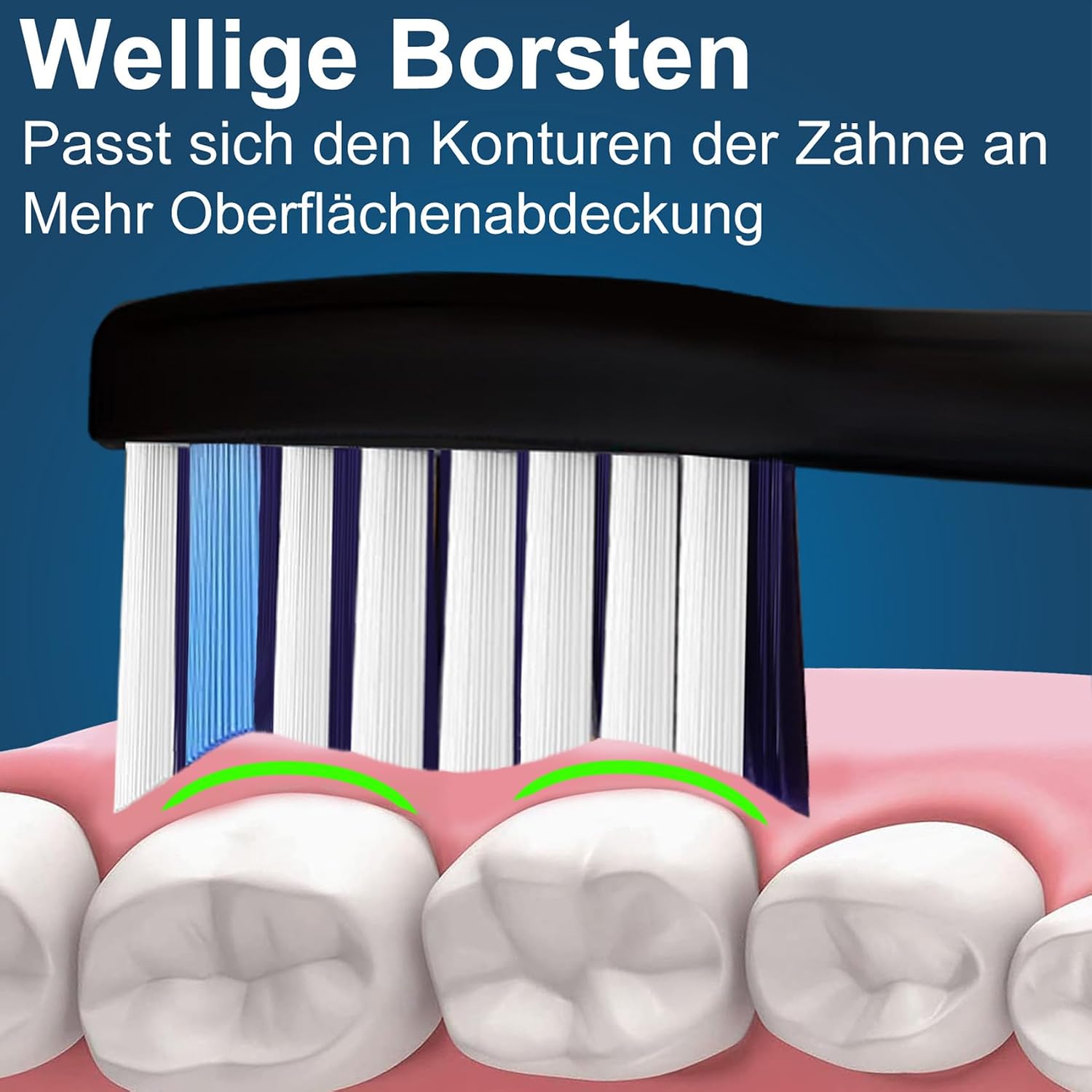 Detalle 2 de 8-teiliges Set Zahnbürstenköpfe (4× Precision Clean, 4× Whitening Clean) kompatibel mit Philips Sonicare, schwarz