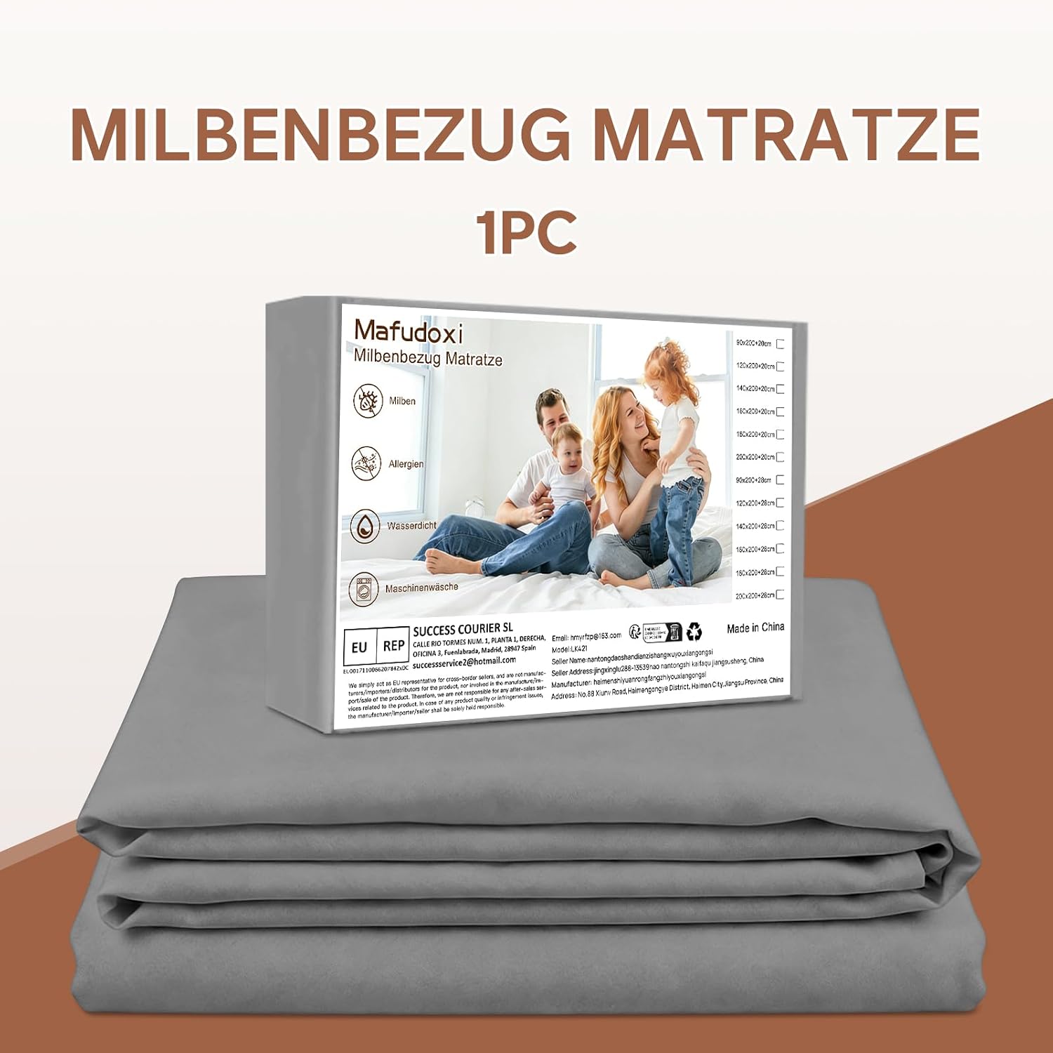 Thumbnail 6 de mafudoxi Milbenbezug Matratze 90x200x28cm – Premium, wasserdichter Matratzenschutz mit dreiseitigem Reißverschluss