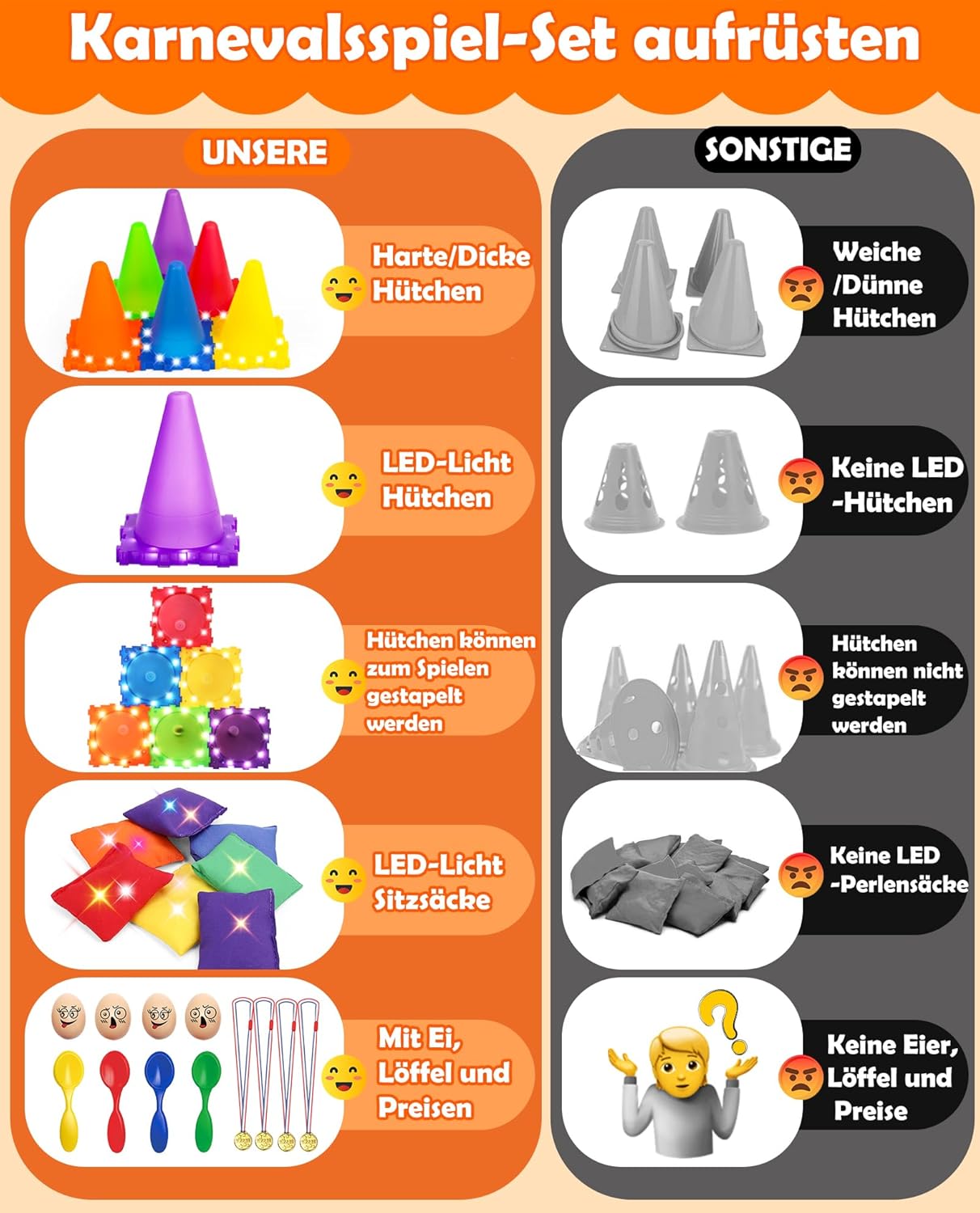 Thumbnail 4 de Eocolz Light Up Pylonen Kinder Outdoor Spiele LED-Kegel & Ringwurf-Set (6-in-1)