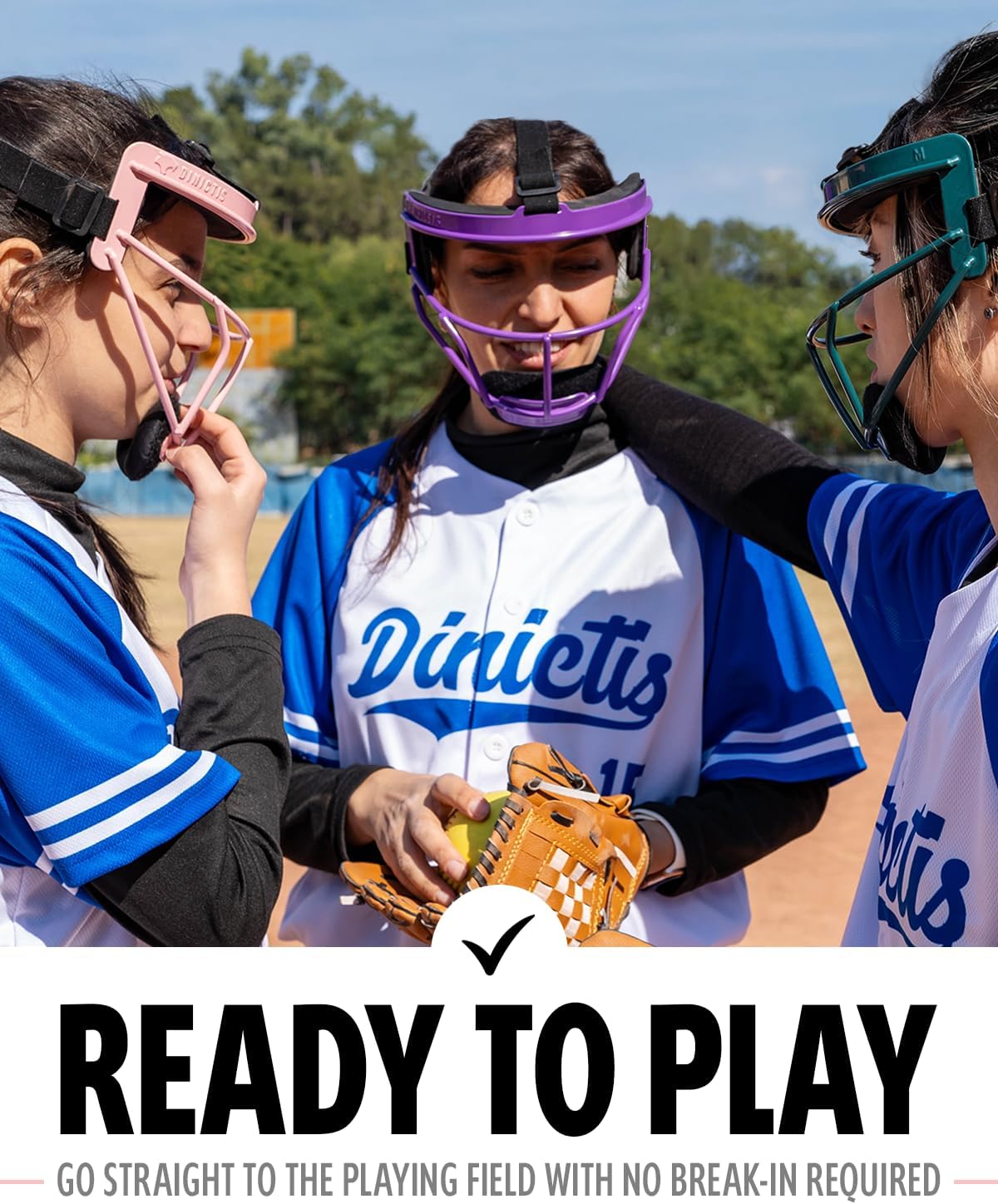 Detalle de Dinictis Softball Face Mask (Lightweight, Wide Field Vision) Protective Fielder’s Mask