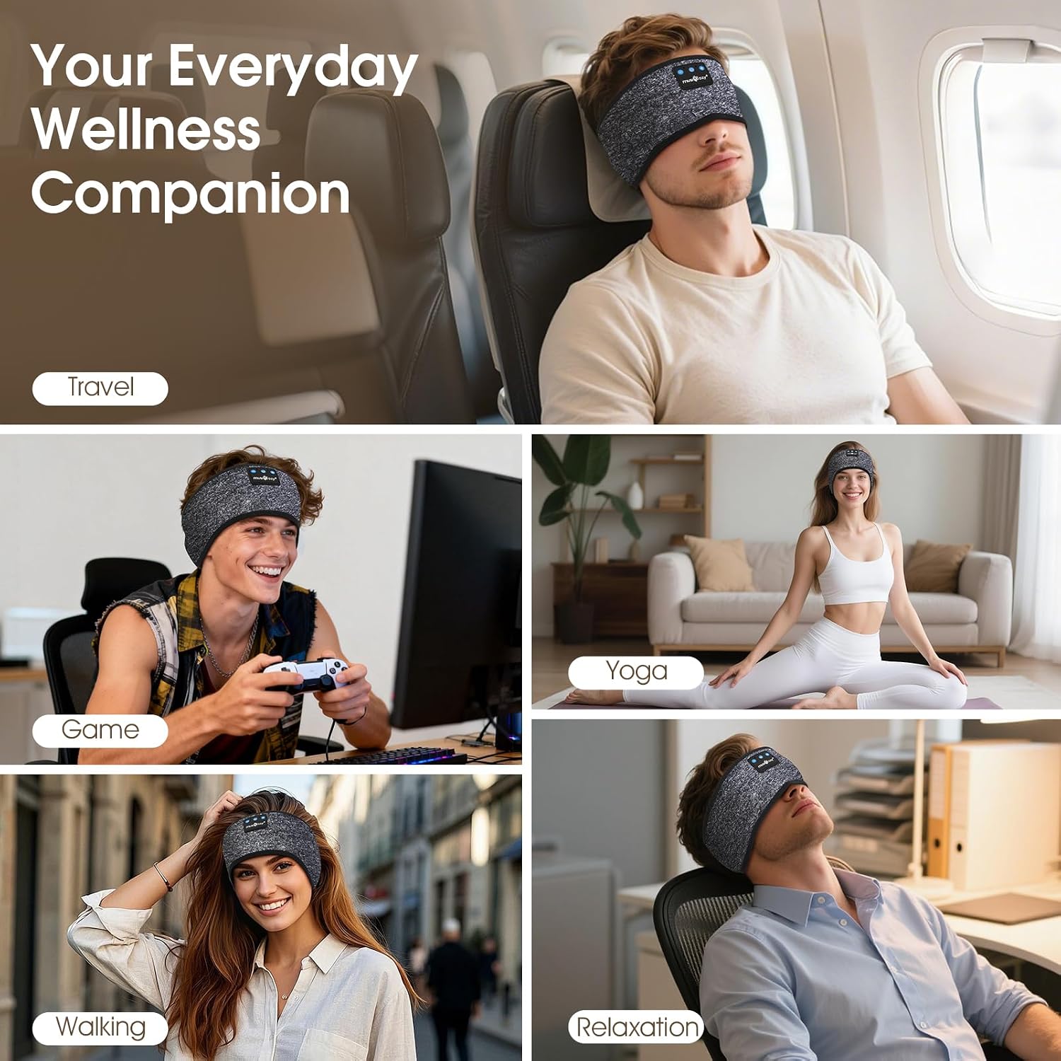 Thumbnail 6 de MUSICOZY Sleep Headphones Headband 16H