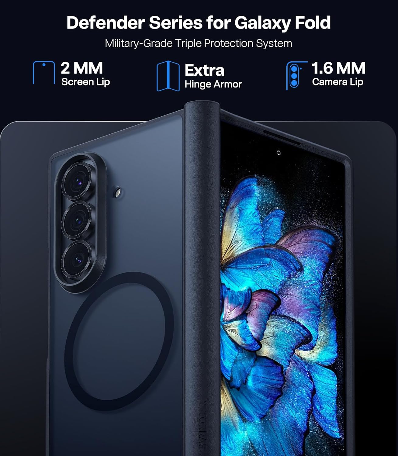 Detalle 2 de TORRAS Samsung Galaxy Z Fold7 magnetic protective case — 4X hinge