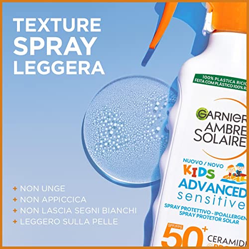 Detalle 2 de Garnier Ambre Solaire Advanced Sensitive Kids Spray Solare Protettivo SPF 50+