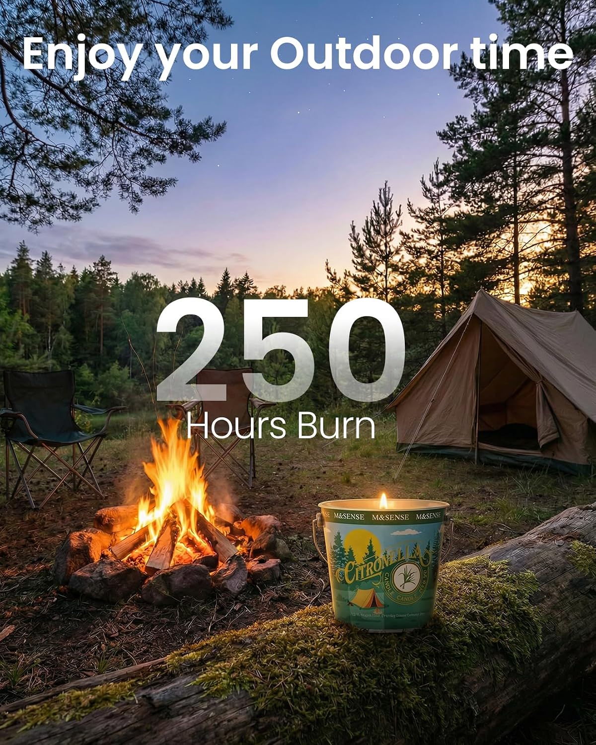 Detalle 2 de M&SENSE Citronella Candles Outdoor: 250 Hours of Clean, Natural Citronella Comfort