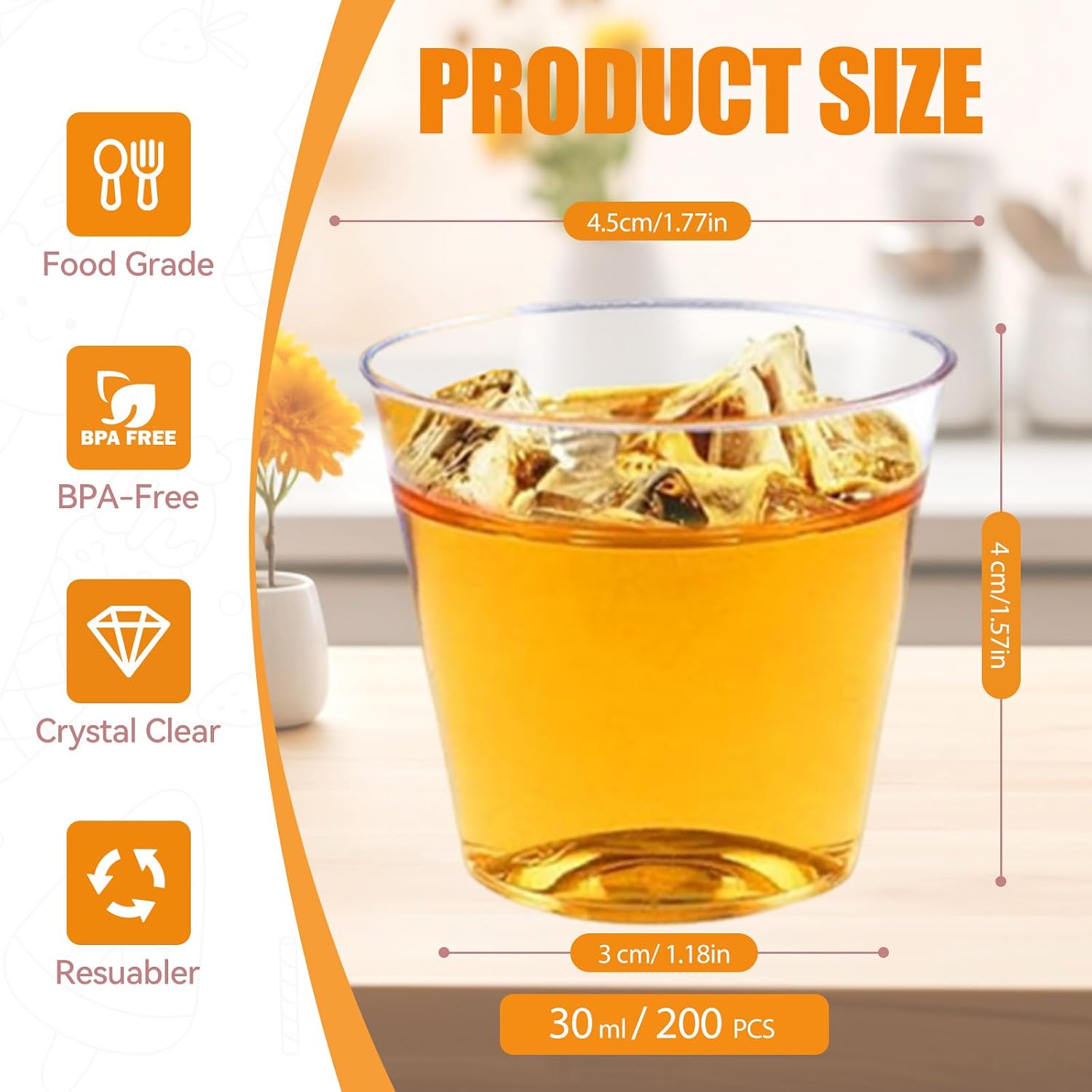 Detalle 2 de Behiruch LJG200P snapsglas i plast, 30 ml, 200-pack