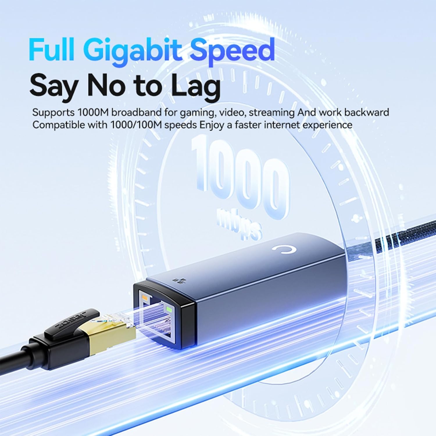 Detalle 2 de DiamondTiger USB-C to Ethernet Adapter: 1000Mbps Gigabit LAN for Thunderbolt 4/3 Macs & More