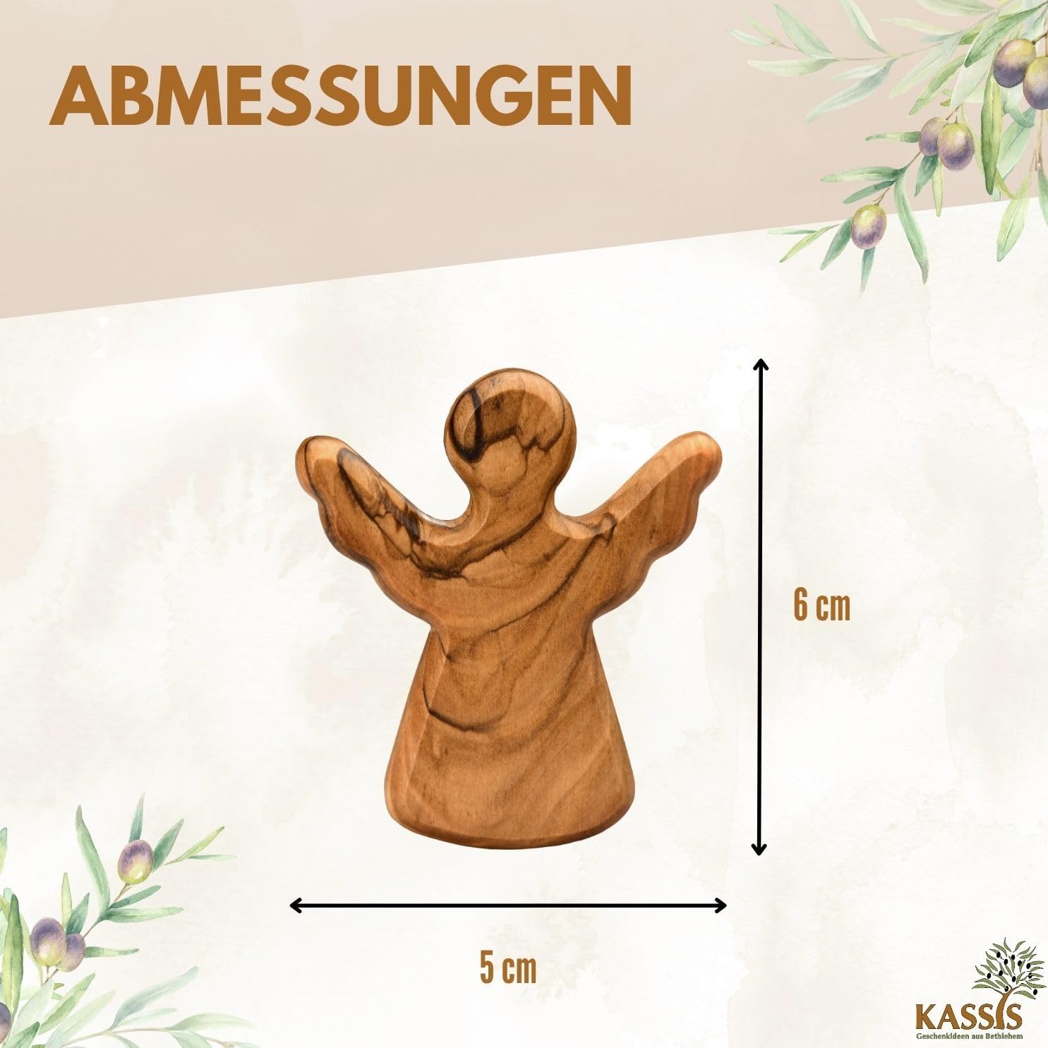 Thumbnail 2 de Olivenholz-Schutzengel Kassis, 1 Stück