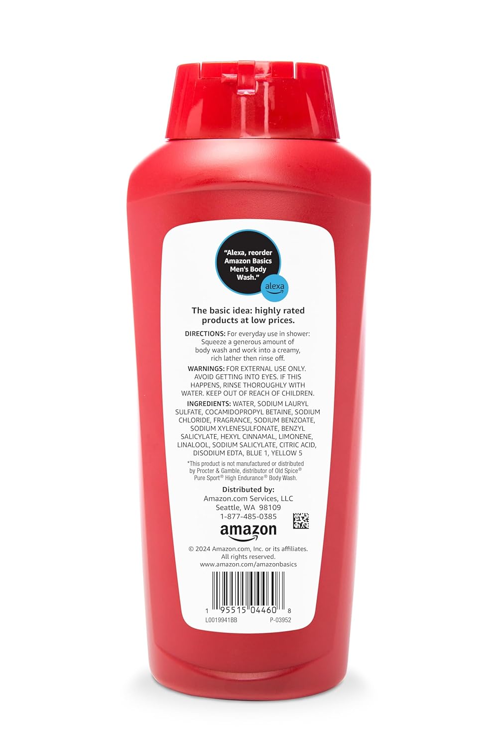 Thumbnail 1 de Amazon Basics Men’s Body Wash (Sport Scent) — Paraben & Phthalate Free, 18 fl oz, 6-Pack
