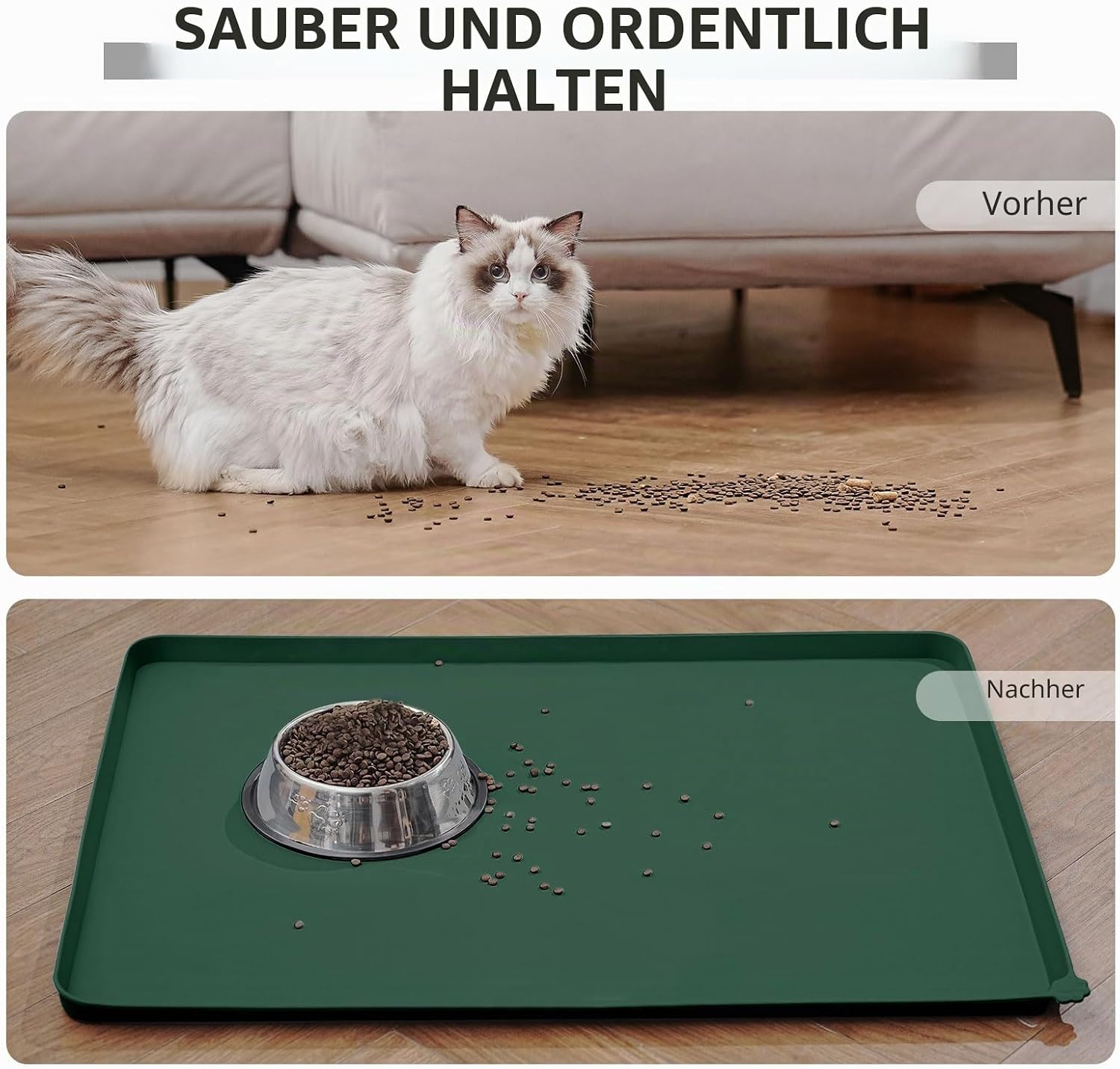 Thumbnail 5 de Reopet Silikon-Futtermatten für Haustiere – Wasserdichte, rutschfeste Matten mit erhöhten Rändern in 5 Größen