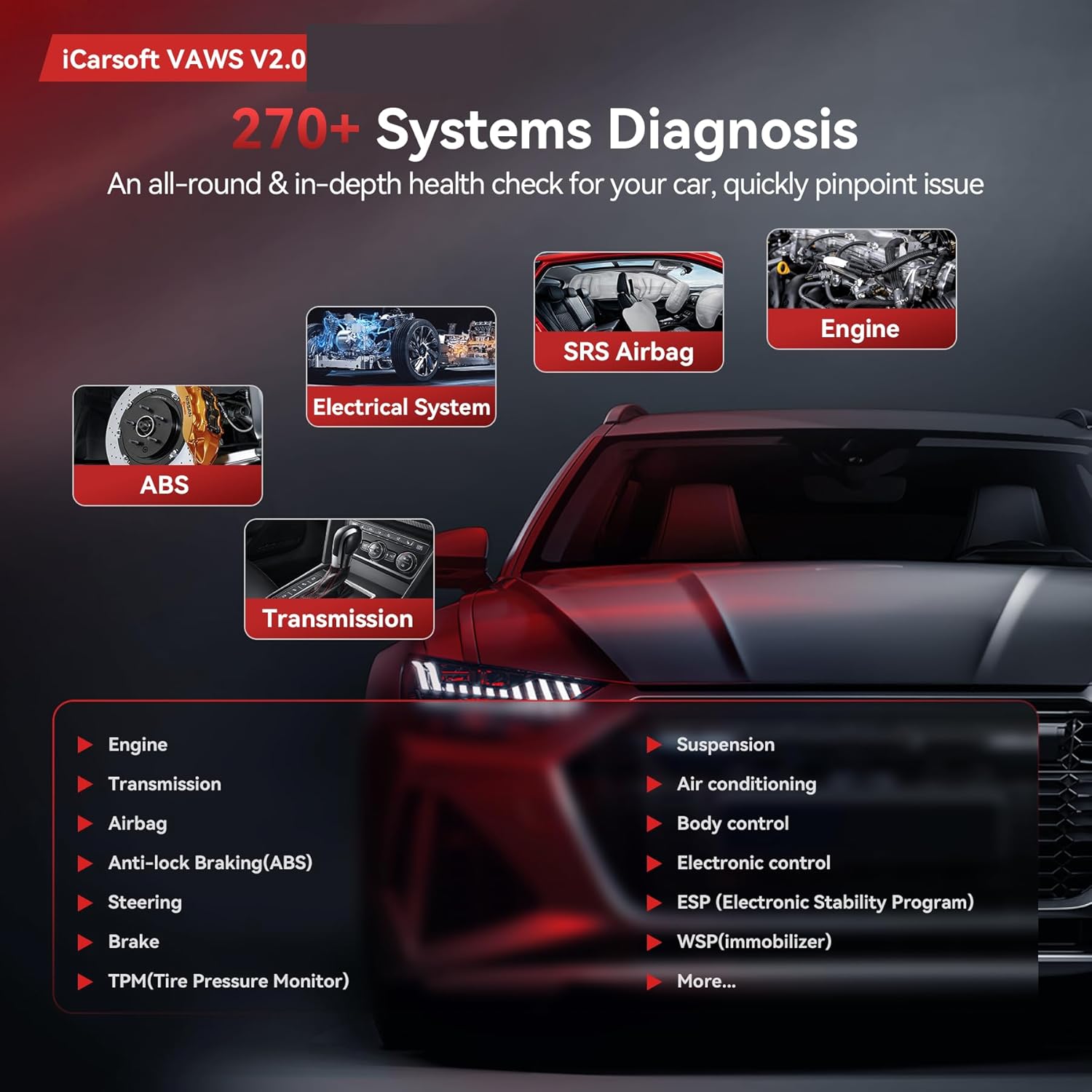 Thumbnail 3 de iCarsoft VAWS V2.0 OBD2 Scanner for VW/AUDI/Skoda/SEAT with Full System Diagnostics and Lifetime Updates