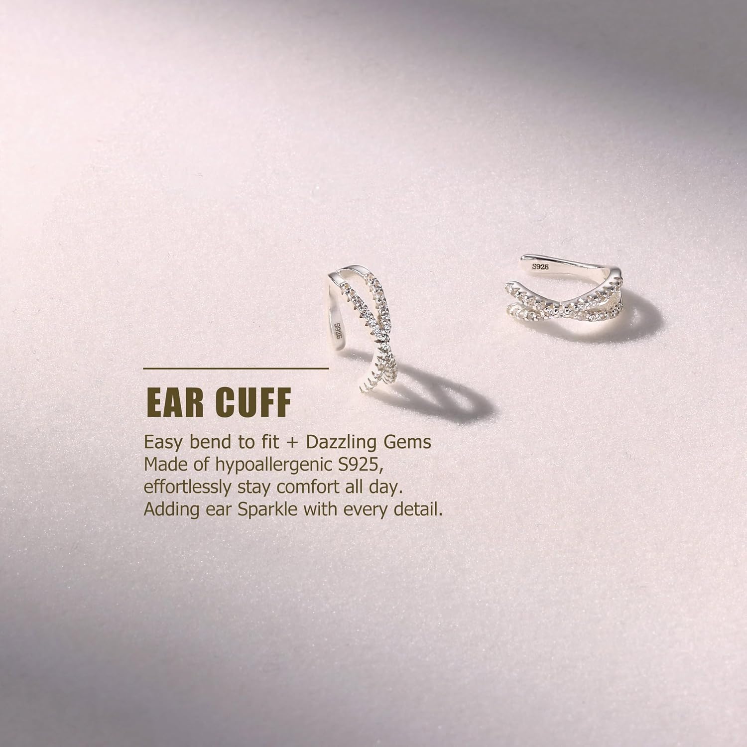 Detalle 2 de FUNRUN JEWELRY Pendientes clip plata 1,2 mm