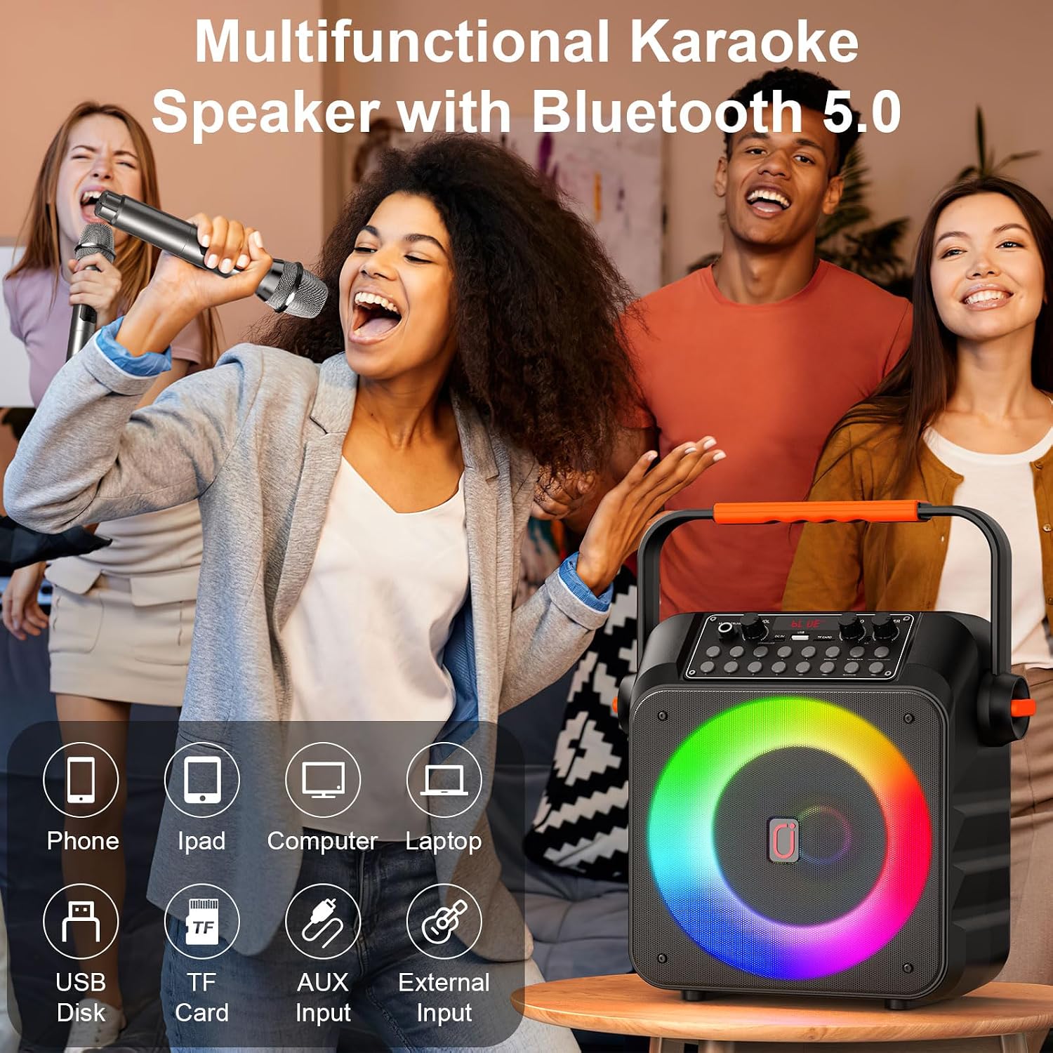 Detalle de HWWR Karaoke Machine 30W with 6.5-inch subwoofer