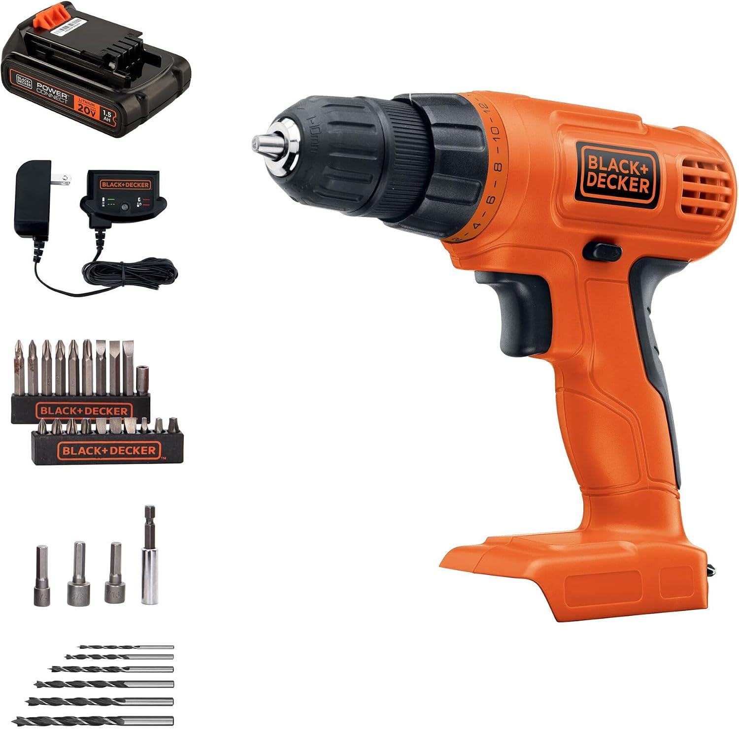 Detalle de BLACK+DECKER LD120VA 20V MAX* Cordless Drill/Driver, 30-Piece Set