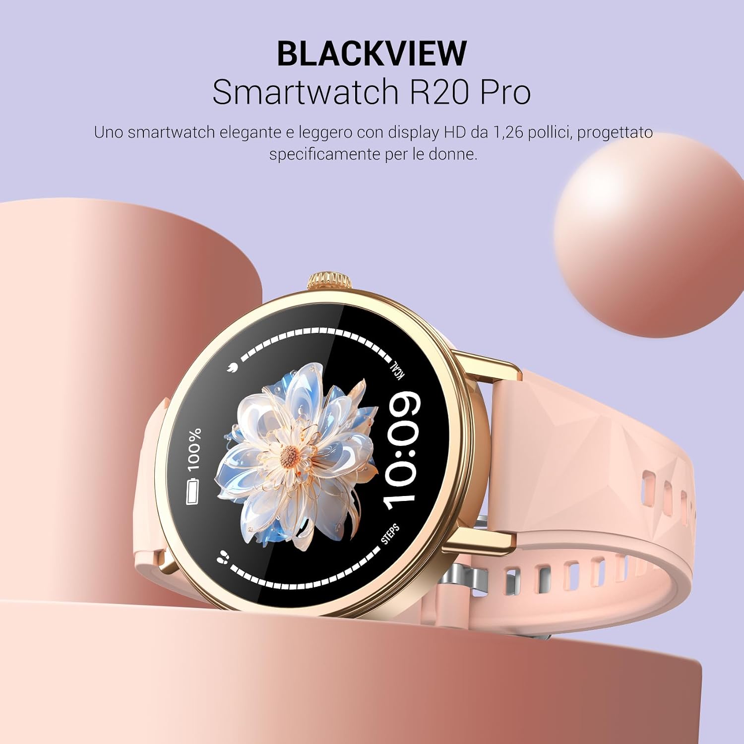 Thumbnail 1 de Blackview Smartwatch Donna: Orologio Fitness con Chiamate Bluetooth, 1.26'' HD e 110+ Modalità Sport