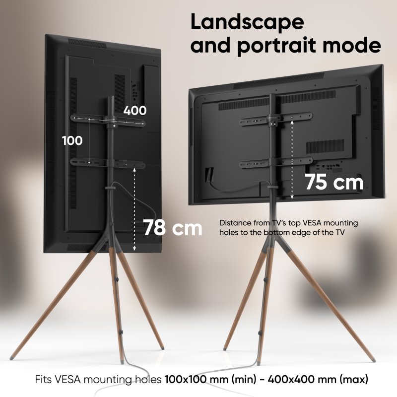 Thumbnail 2 de Onkron TS1220-B: Soporte de Pie TV Giratorio para 32–65" (hasta 35 kg) con VESA 400x400 Negro