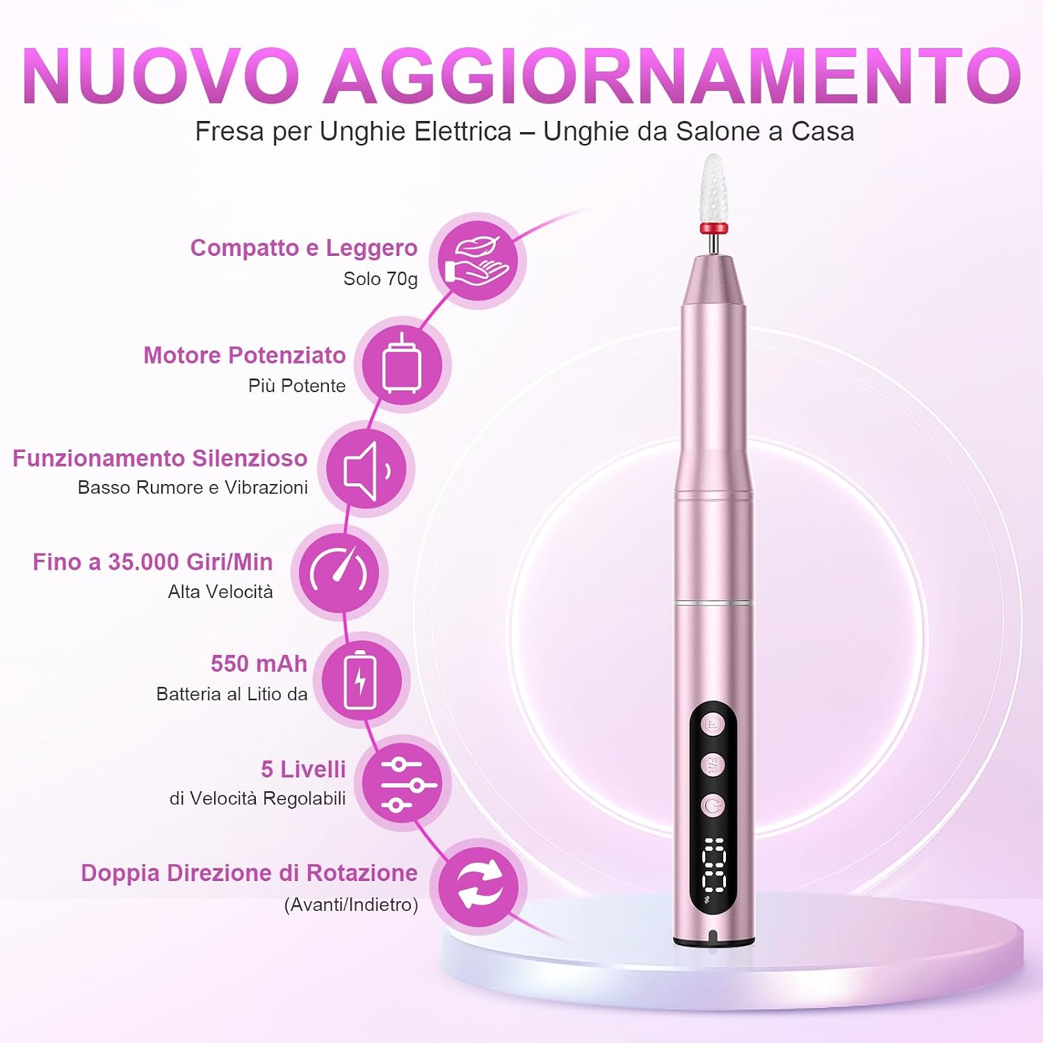 Thumbnail 5 de POFIBO Fresa per unghie 12 in 1 a 35.000 RPM