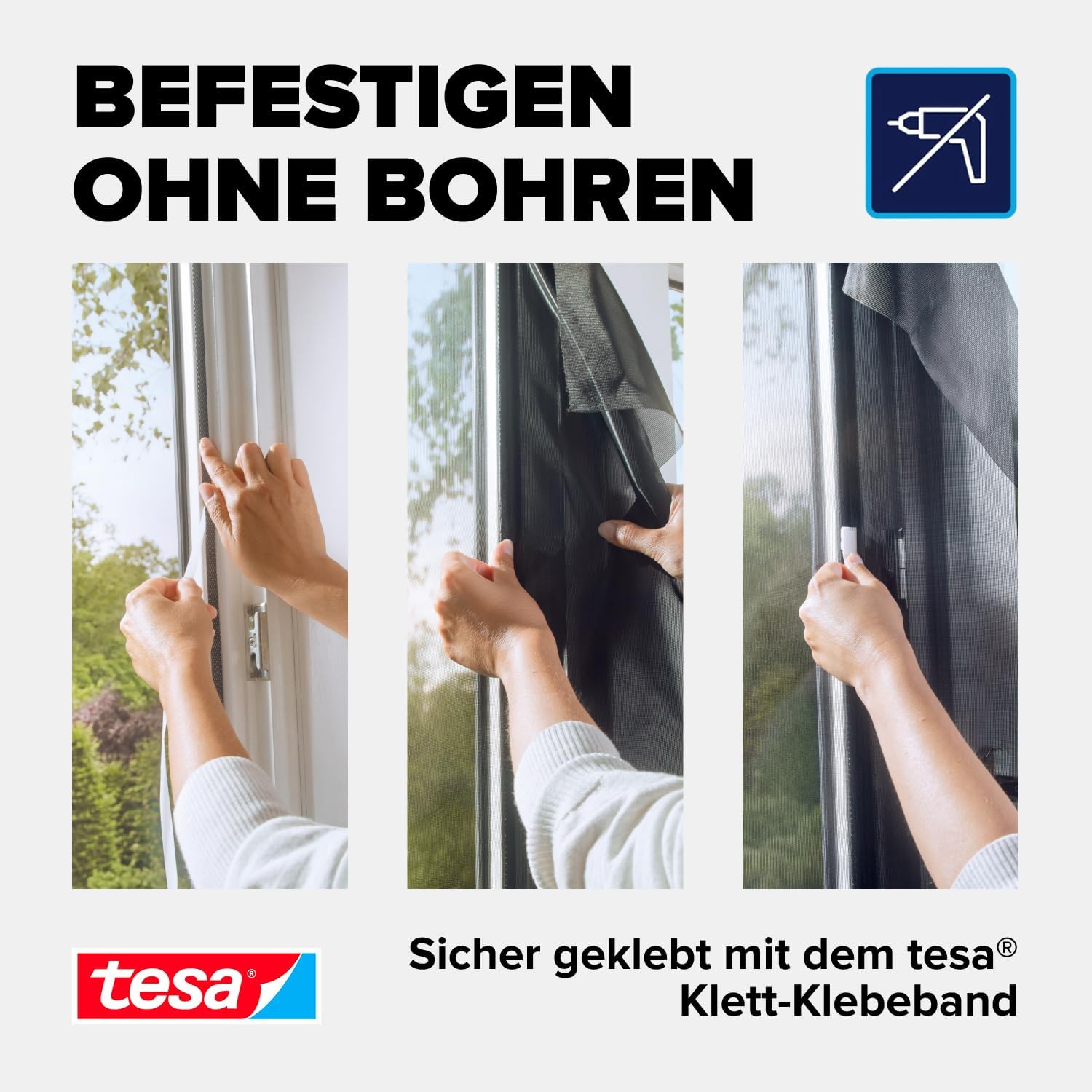 Thumbnail 4 de tesa INSECT STOP 2-in-1 Pollen- und Fliegengitter Premium (zuschneidbar) – Anthrazit, 120 x 240 cm