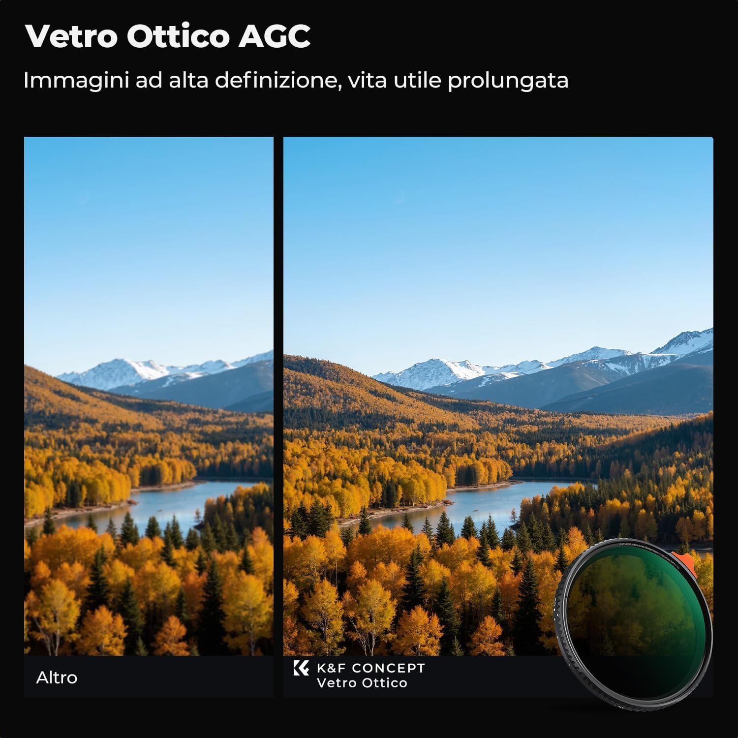 Thumbnail 3 de K&F CONCEPT Nano-Xcel 62mm Filtro Variabile ND2-400 (1-9 stop) con rivestimento nano e custodia