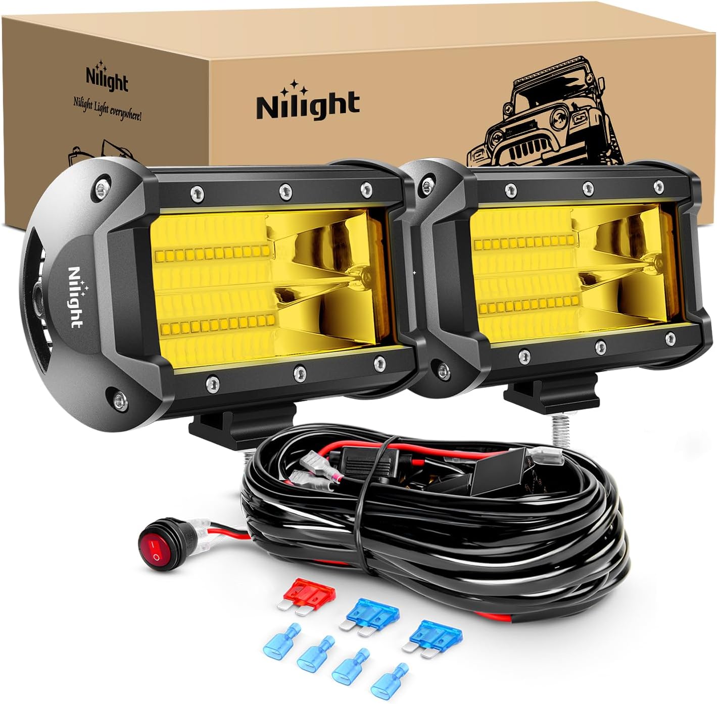 Detalle de Nilight ZH304 5 Inch 72W LED Light Bar 10800 Lumens