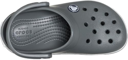 Detalle de Crocs Croband Clog K para niños unisex - Gris Pizarra/Azul Marino (talla 29-30)