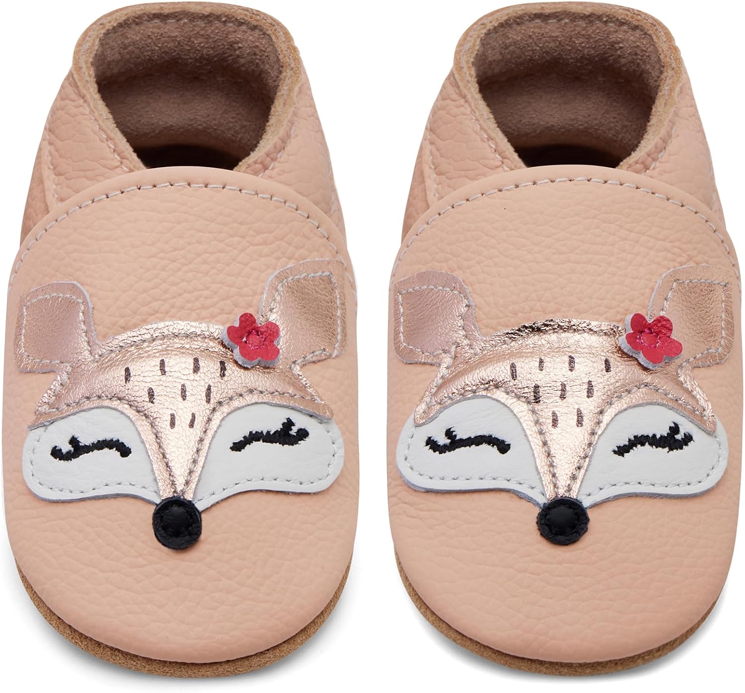 Detalle de IceUnicorn Krabbelschuhe Baby Lauflernschuhe – weiches Leder, rutschfeste Sohle